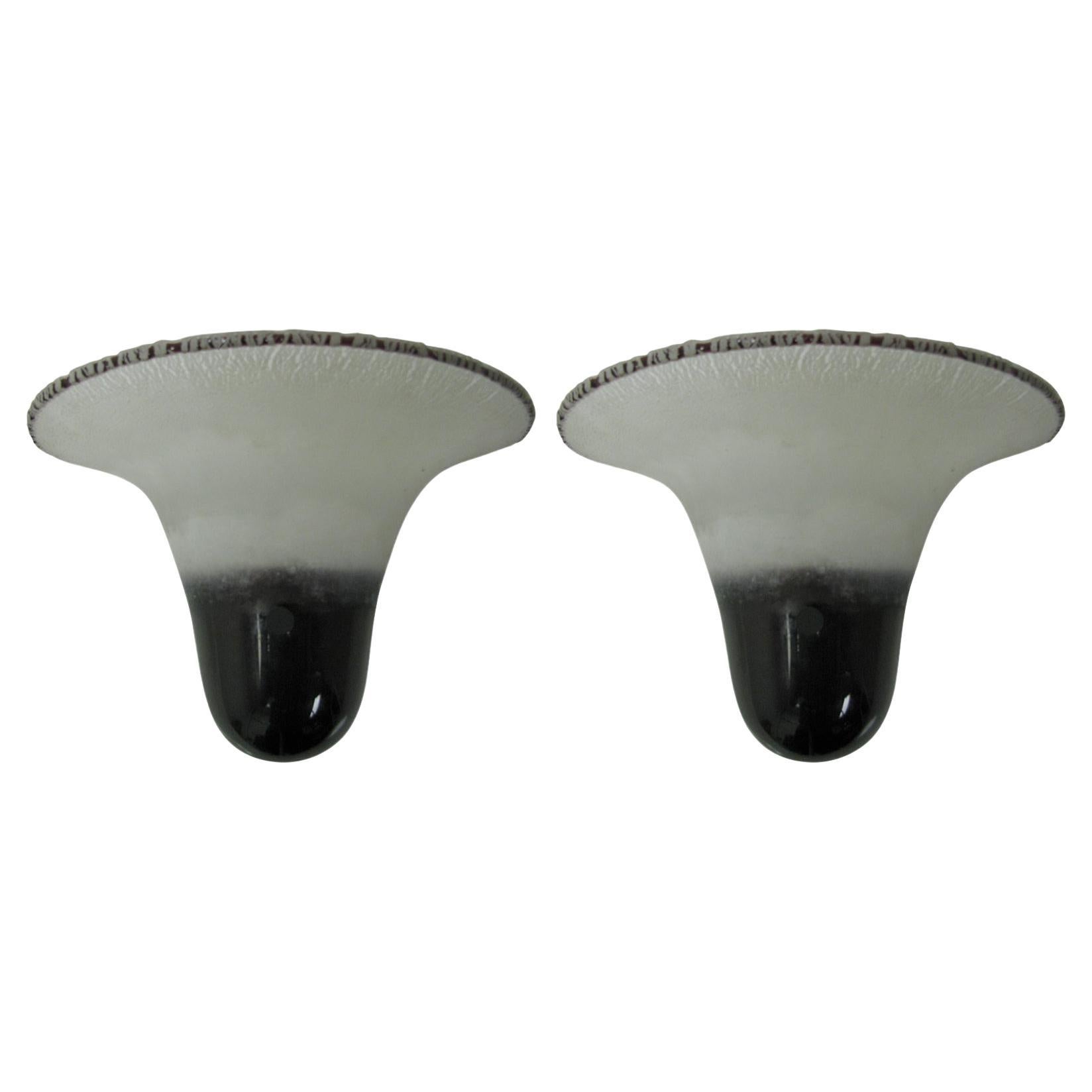 Pair of Mid Century Modern Barbini Murano Wall Sconces Italy