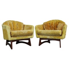 Pair of Mid-Century Modern Barrel Back Club Chairs by Adrian Pearsall 