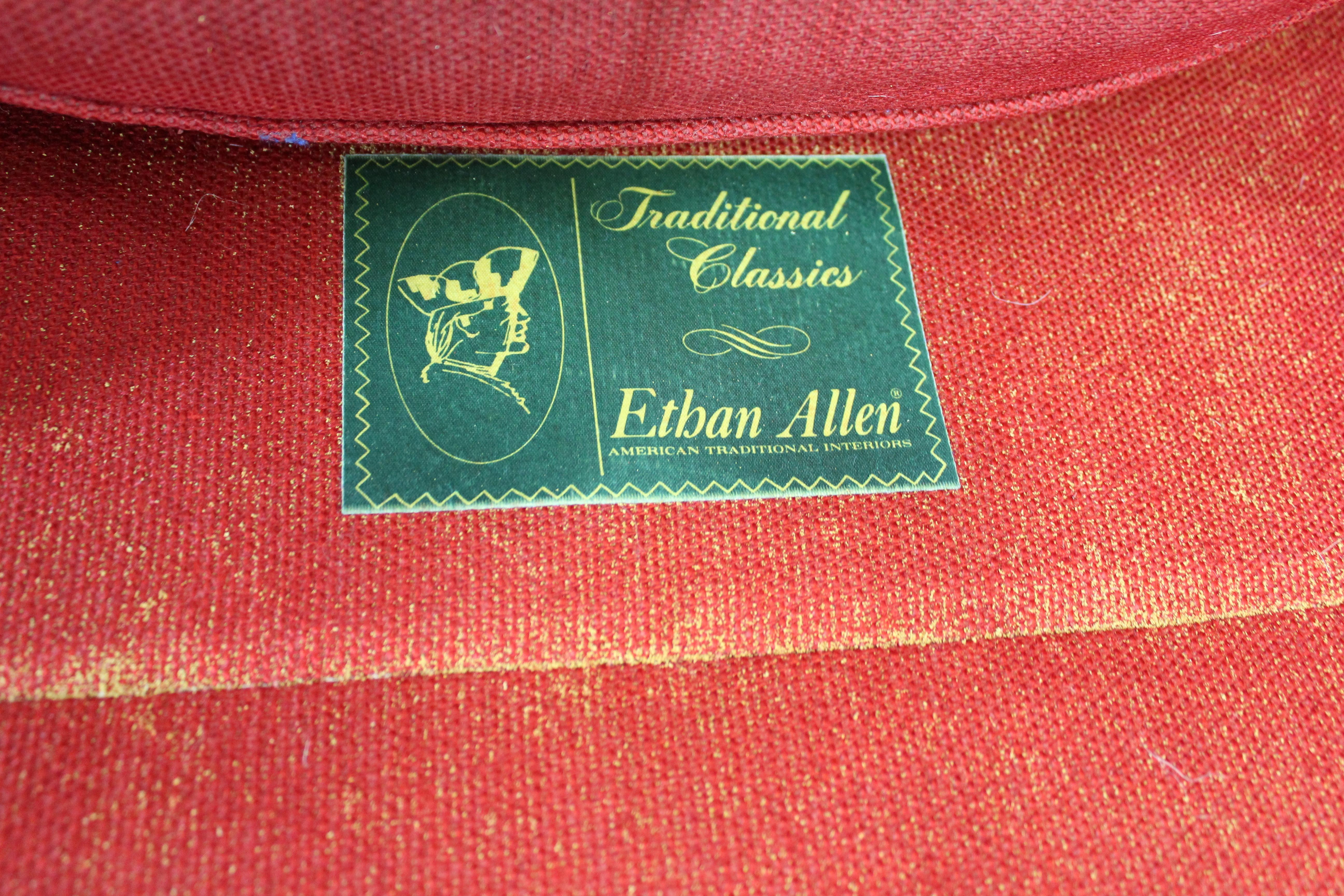 Walnut Pair of Mid-Century Modern Barrel Back Ethan Allen Swivel Club Chairs