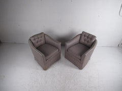 Pair of Mid-Century Modern Barrel Back Lounge Chairs