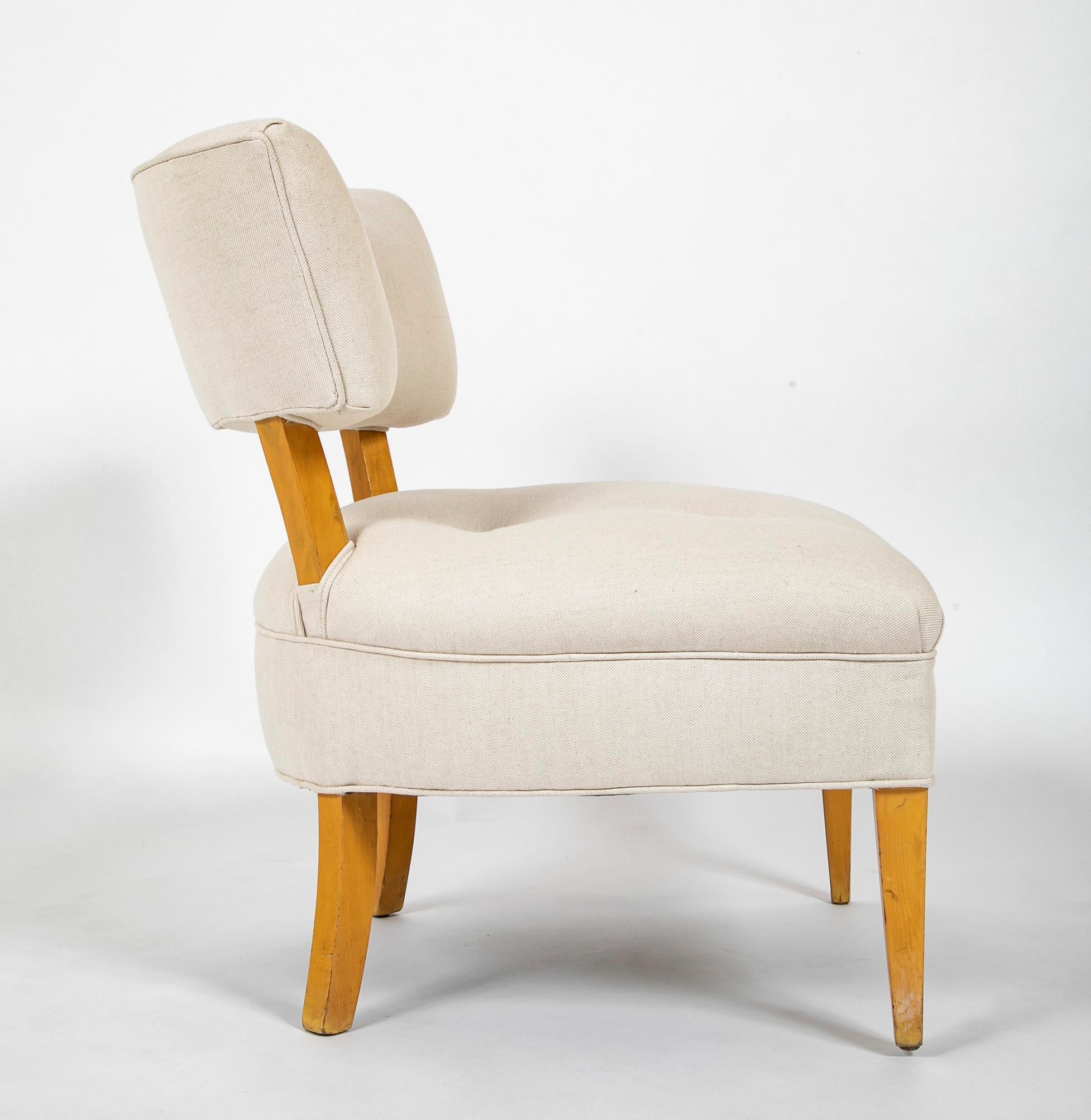 20th Century Pair of Mid-Century Modern Barrel Back Slipper Chairs