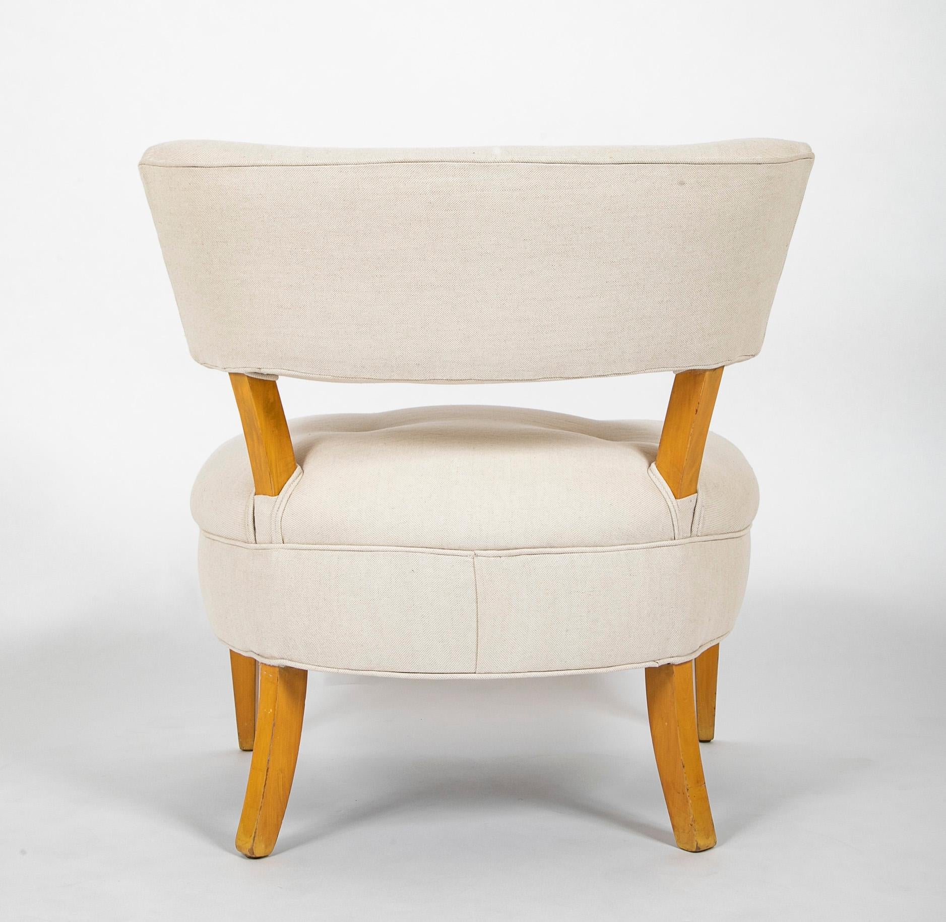 Pair of Mid-Century Modern Barrel Back Slipper Chairs 1