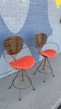 Pair of Mid-Century Modern Barstools by Arthur Umanoff for Howard-Shaver