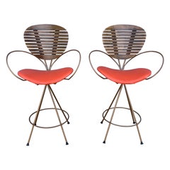 Pair of Mid-Century Modern Barstools by Arthur Umanoff for Howard-Shaver