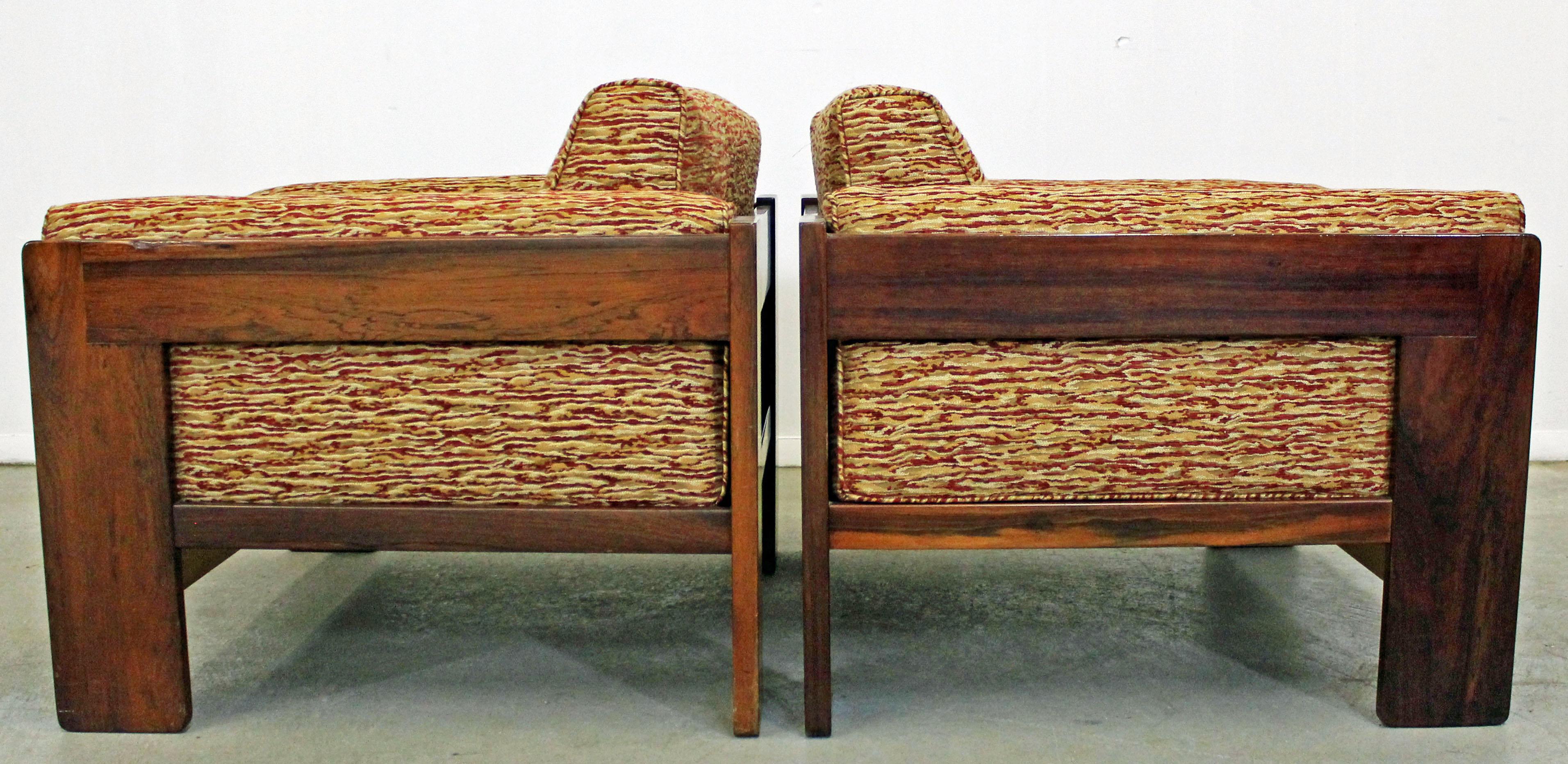 Danish Pair of Mid-Century Modern Bastiano Rosewood Knoll Club Chairs