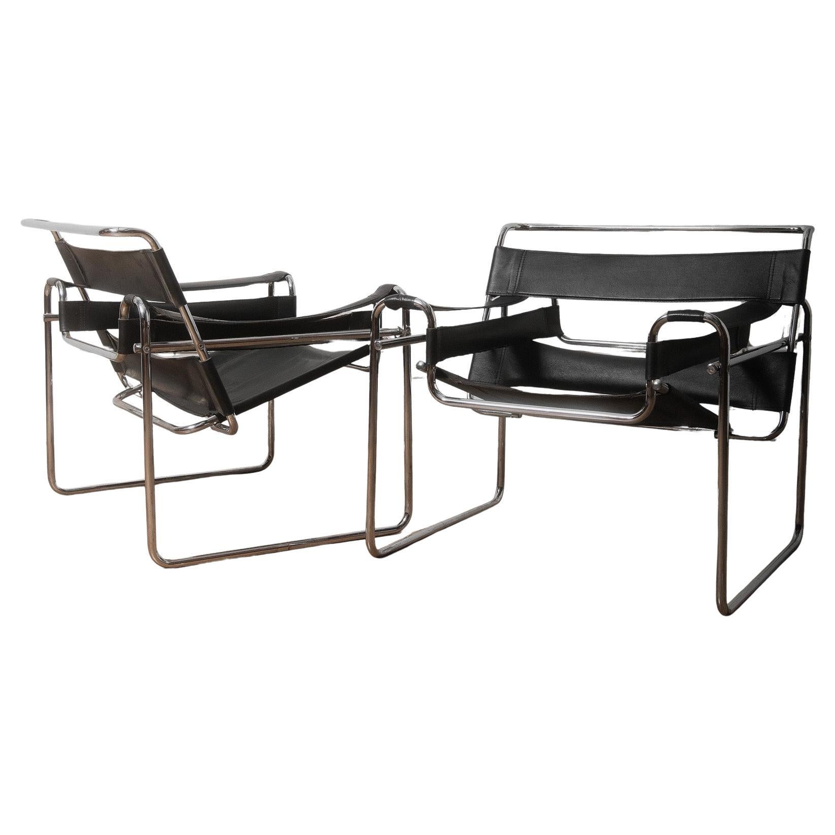 Paire de fauteuils Bauhaus "Wassily" de la modernité du milieu du siècle dernier