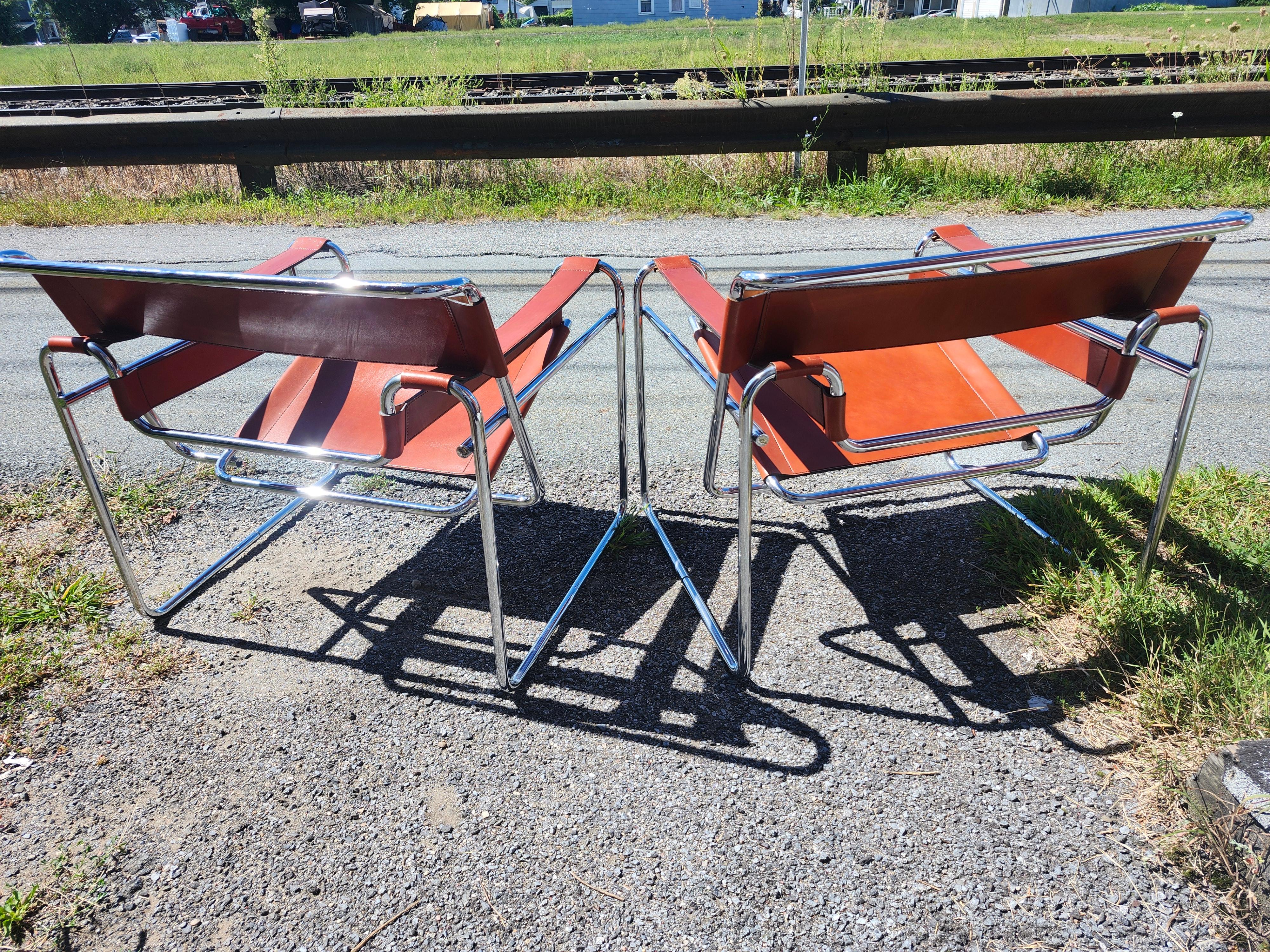 Coppia di sedie Bauhaus di Gavina - Stendig in Cognac, stile metà del secolo scorso. in vendita 1