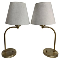 Pair of Mid Century Modern Bed Side Table Lamps Attributed to Von Neesen