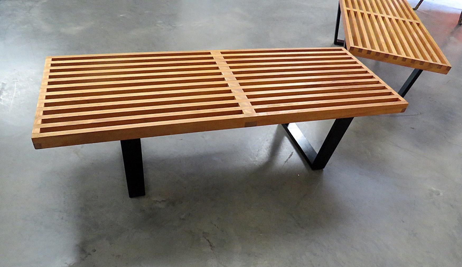 Pair of Mid-Century Modern Benches Attributed to Herman Miller 2