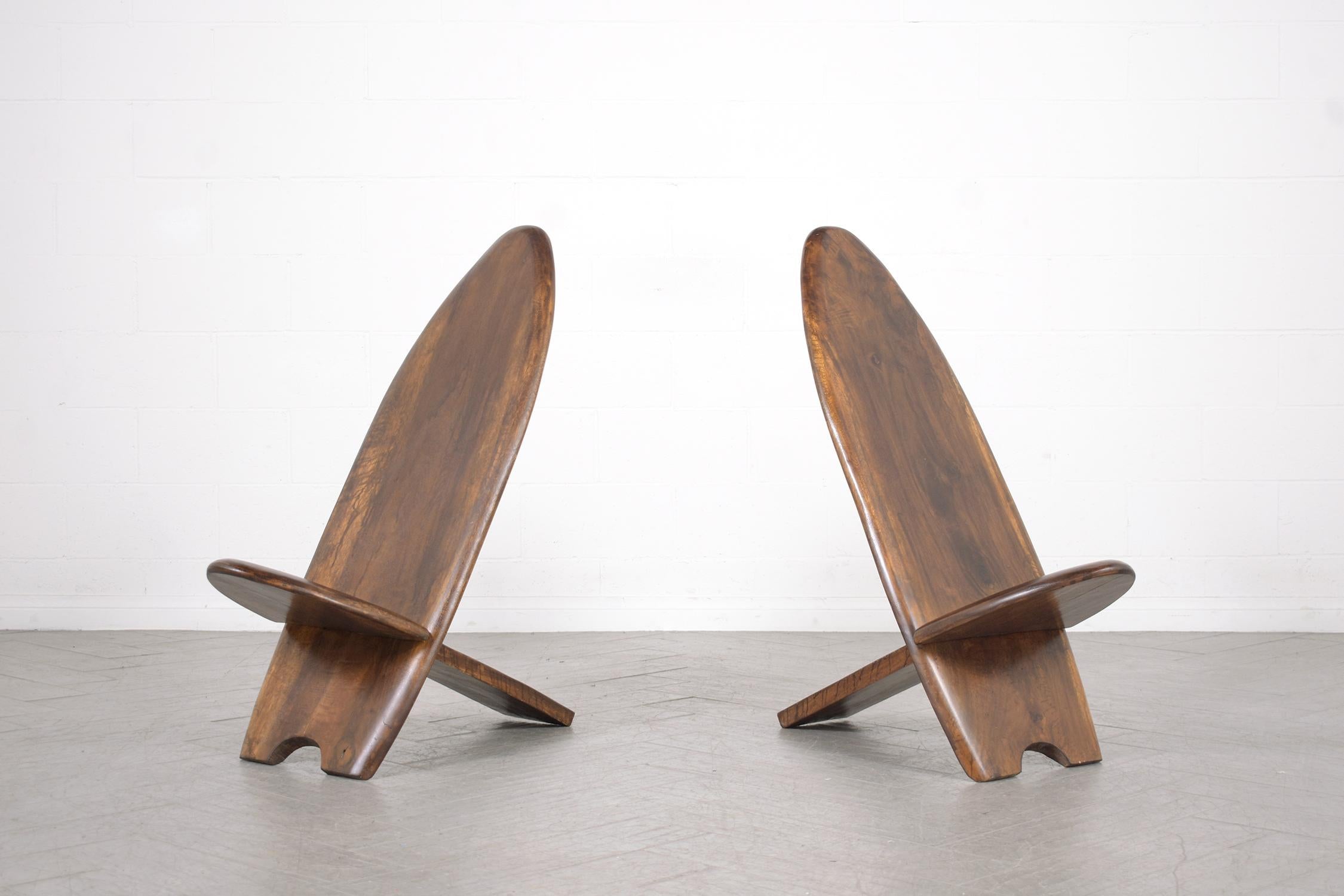 Mid-Century Modern Organic Modern Lounge Chairs: Timeless Craftsmanship Restored For Sale