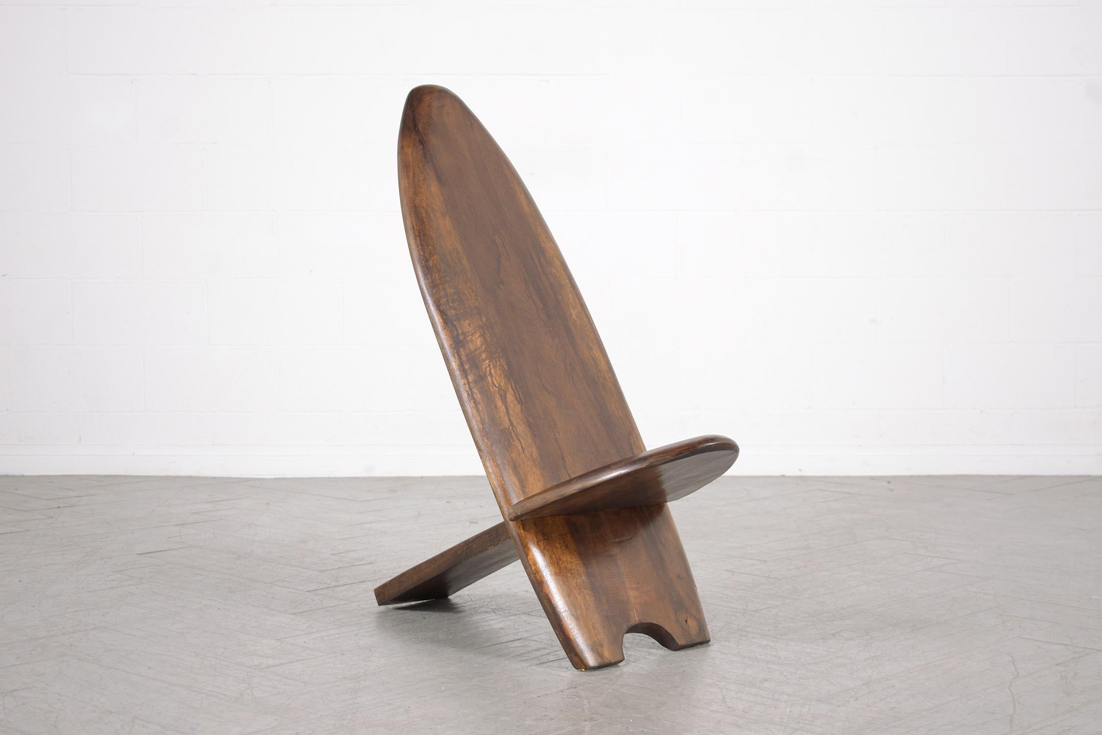 Hand-Carved Organic Modern Lounge Chairs: Timeless Craftsmanship Restored For Sale