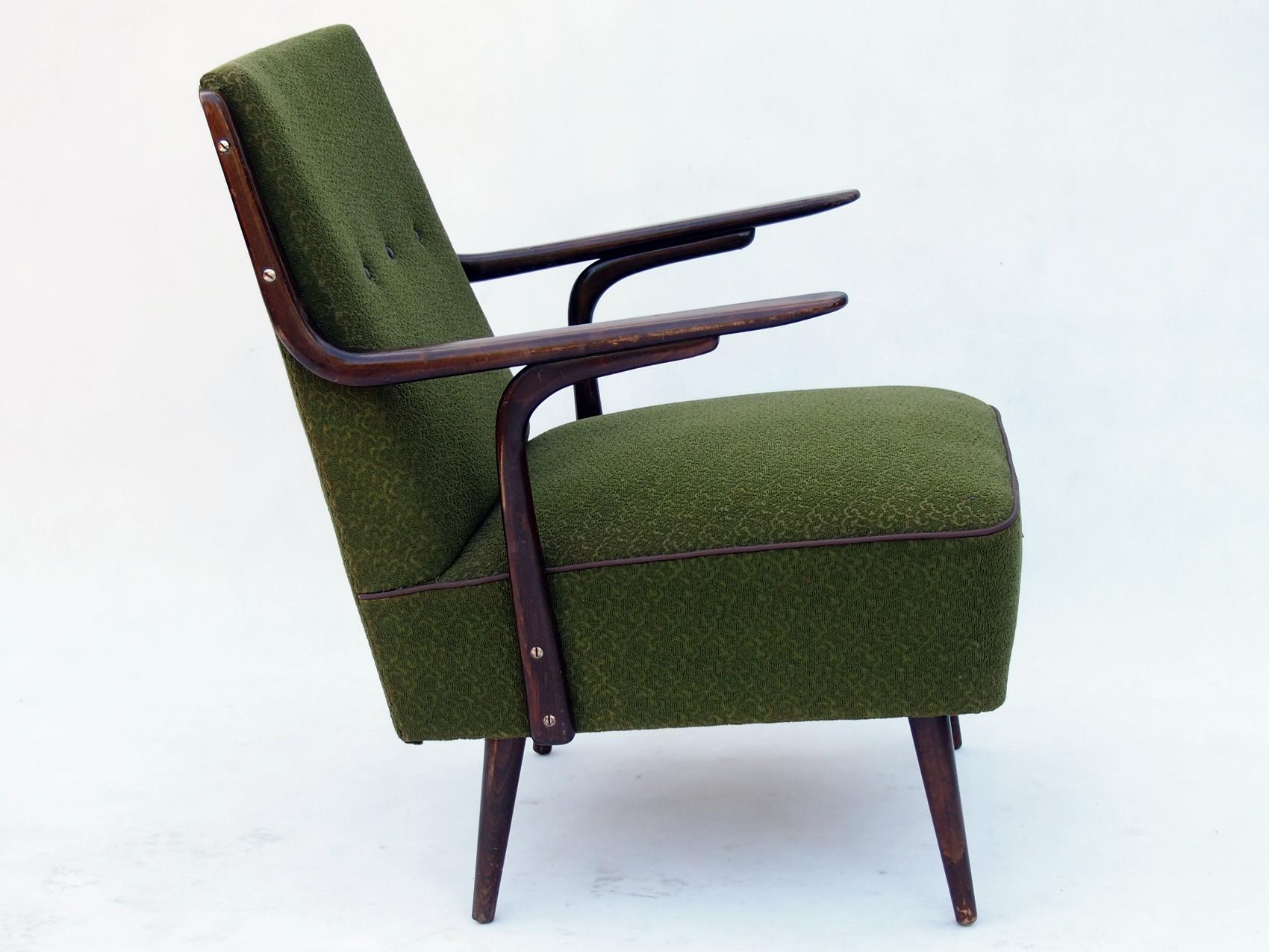 Art déco Paire de fauteuils Art Déco en bois courbé, années 1930