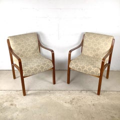 Pair of Mid-Century Modern Bentwood Lounge Armchairs, Thonet Manner