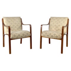 Pair of Mid-Century Modern Bentwood Lounge Armchairs, Thonet Manner