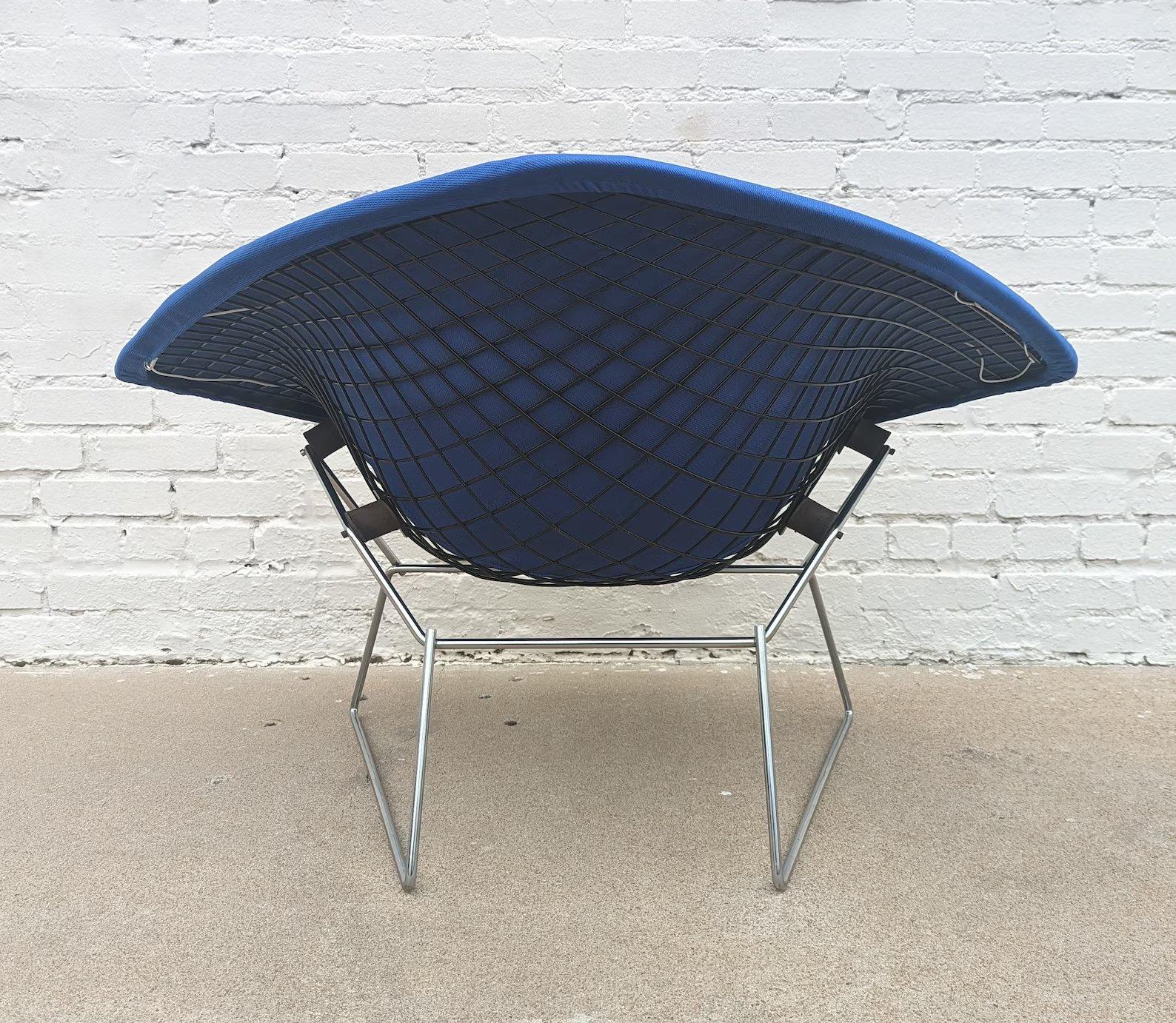 American Pair of Mid Century Modern Bertoia Large Diamond Chairs For Sale