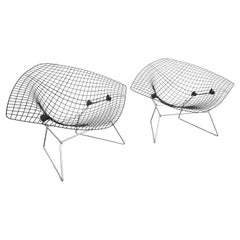 Pair of Mid Century Modern Bertoia Large Diamond Chairs