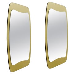 Pair of Mid-century Modern Beveled Smoked Mirrors in the cristal style Art