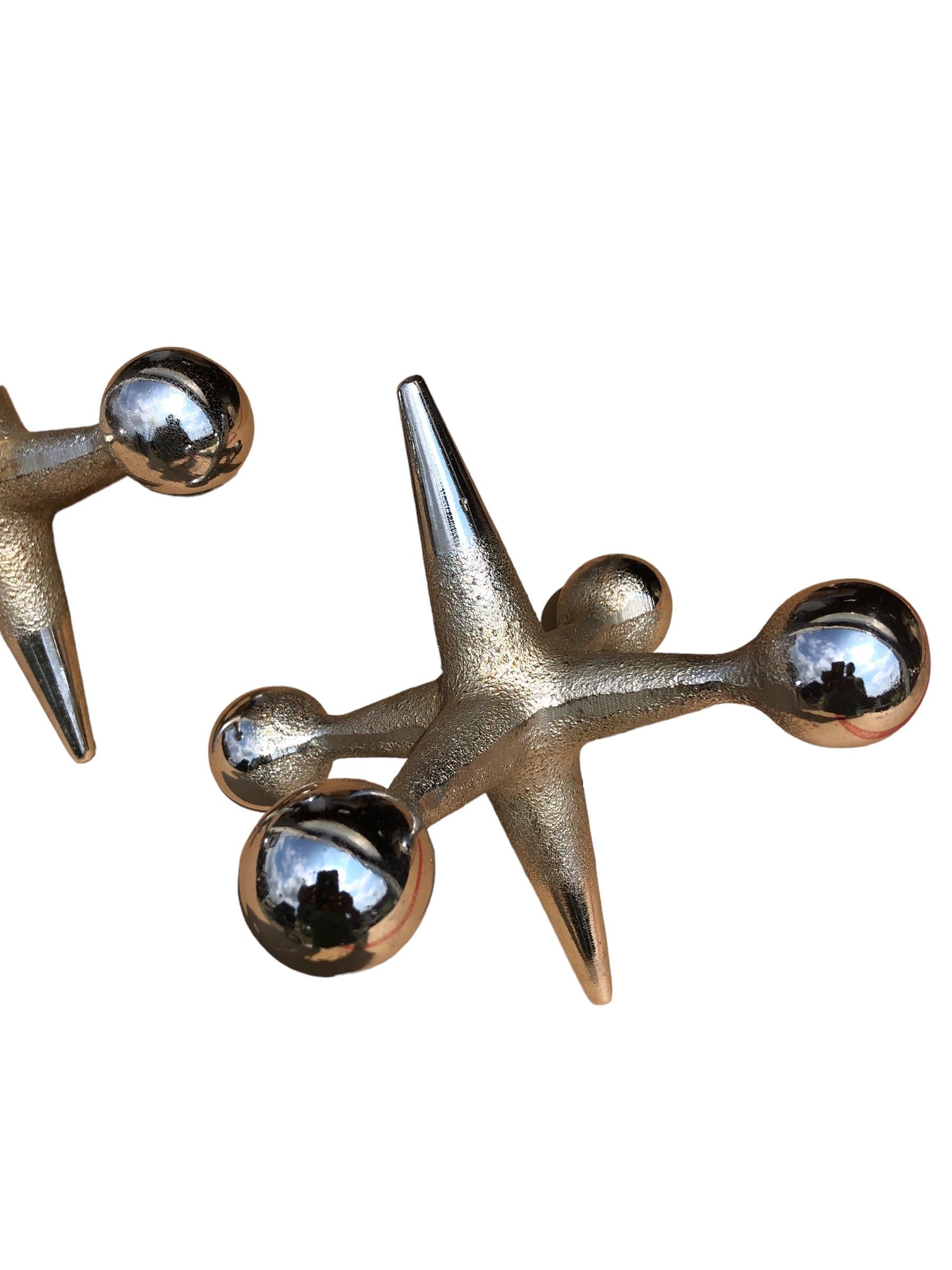 Mid-20th Century Pair of Mid-Century Modern Bill Curry Design Line Chrome Jacks Bookends