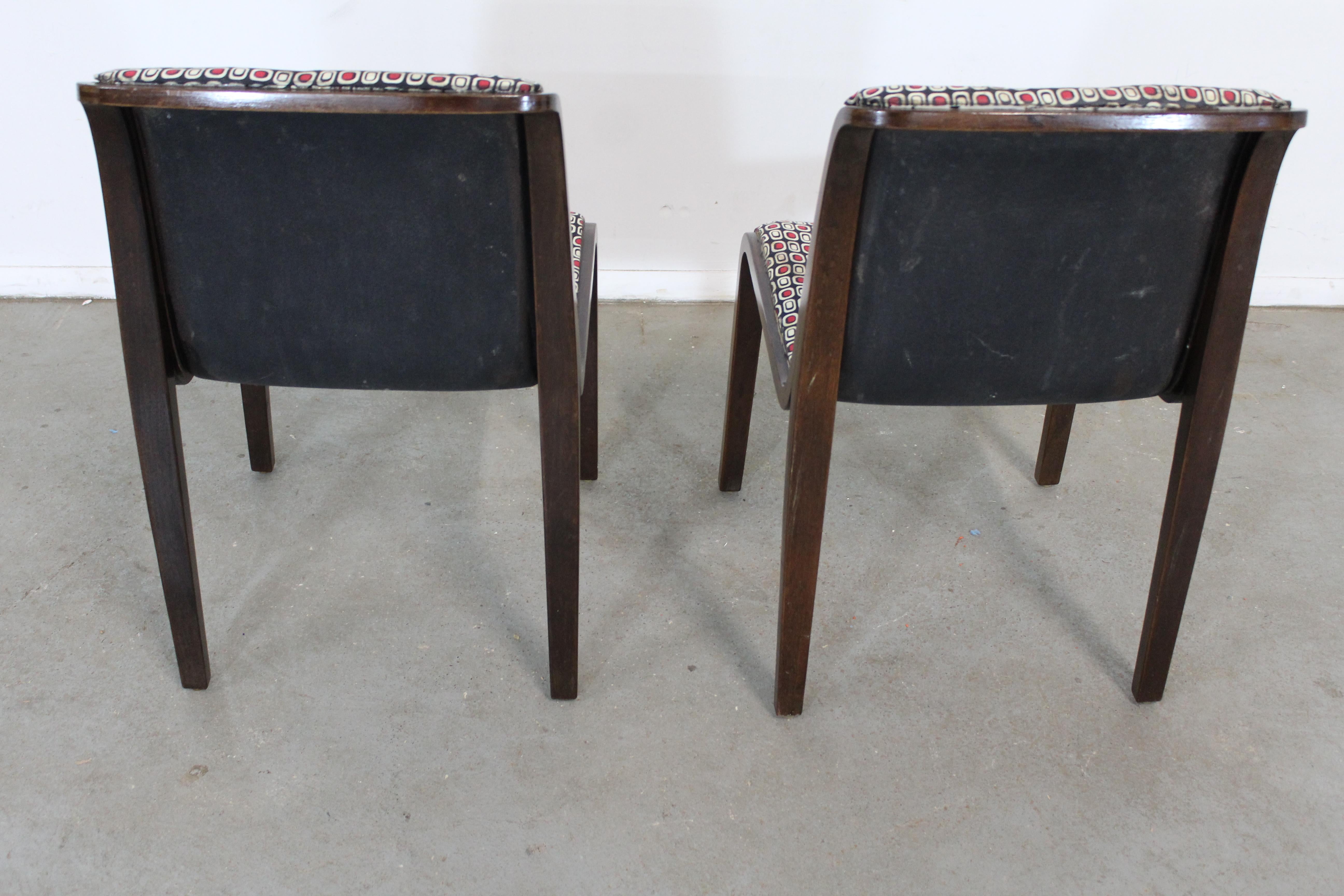 Pair of Mid Century Modern Bill Stephens Knoll Black Walnut Side Chairs For Sale 3