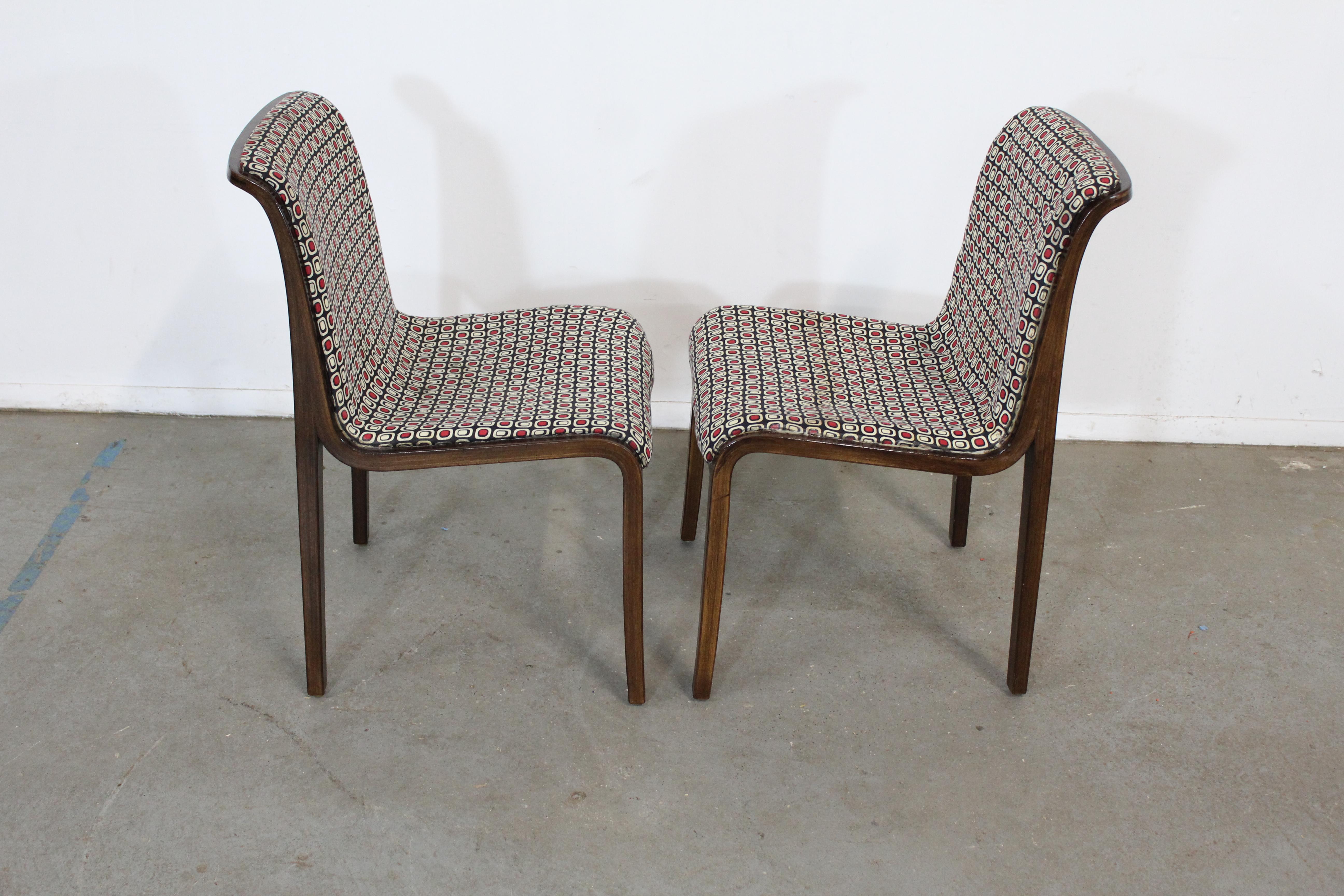 Pair of Mid Century Modern Bill Stephens Knoll Black Walnut Side Chairs For Sale 7