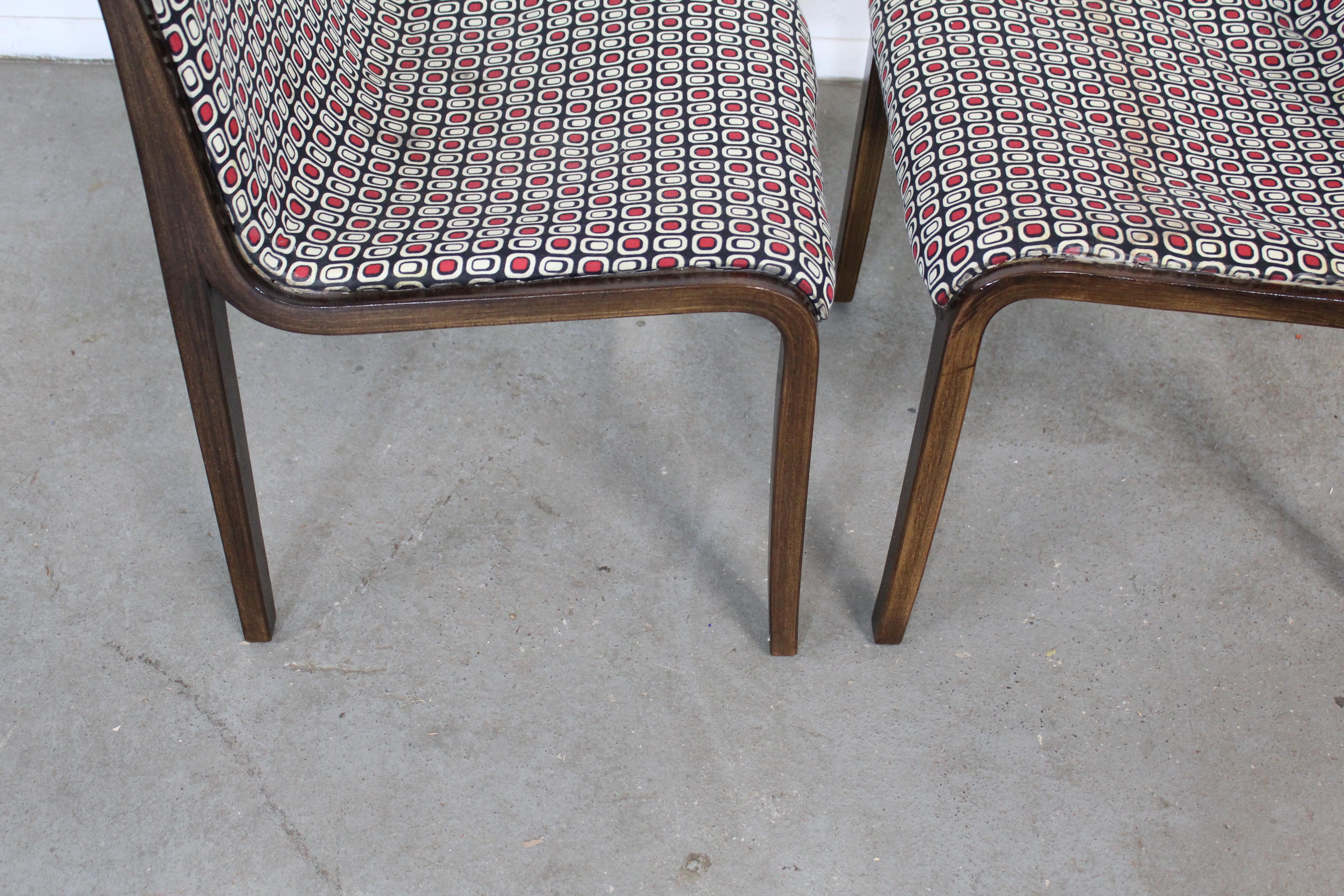 Pair of Mid Century Modern Bill Stephens Knoll Black Walnut Side Chairs For Sale 8