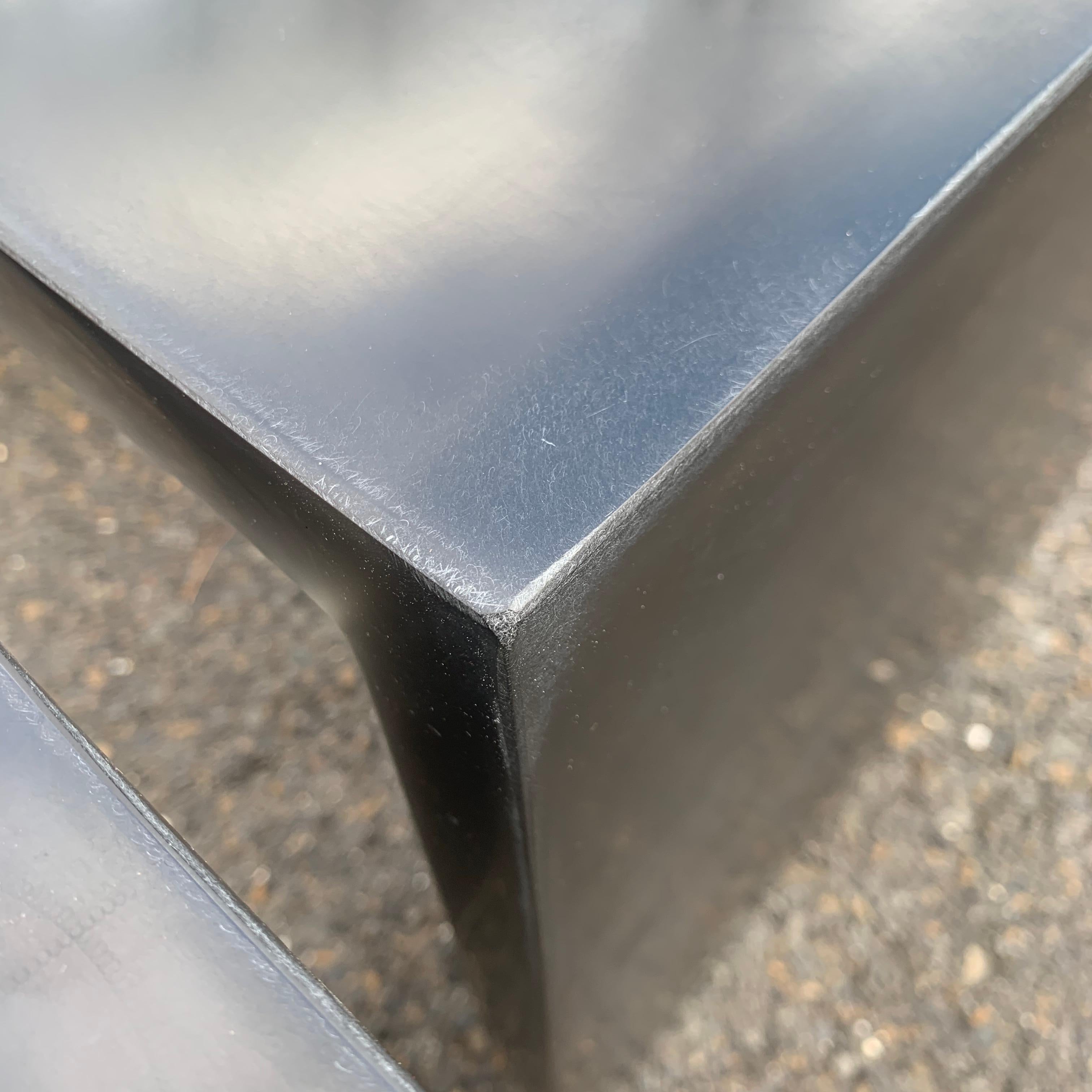 Pair of Mid-Century Modern Black Frosted Lucite Side Tables or Benches 11