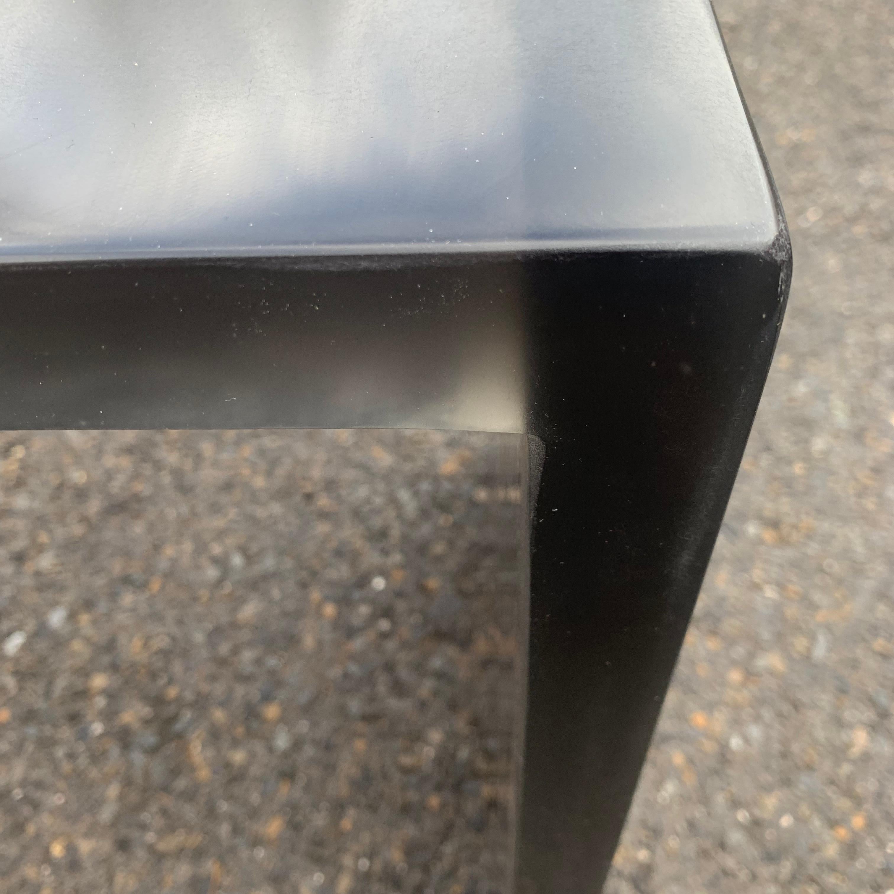 Pair of Mid-Century Modern Black Frosted Lucite Side Tables or Benches 12