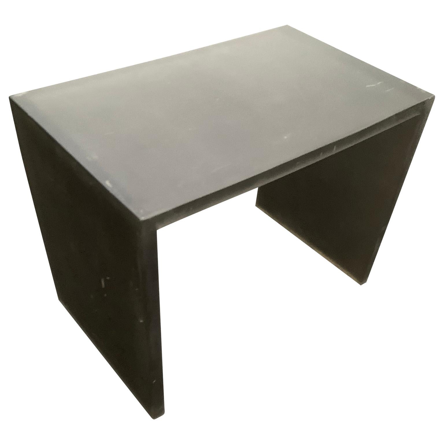 Pair of Mid-Century Modern Black Frosted Lucite Side Tables or Benches In Good Condition In Haddonfield, NJ