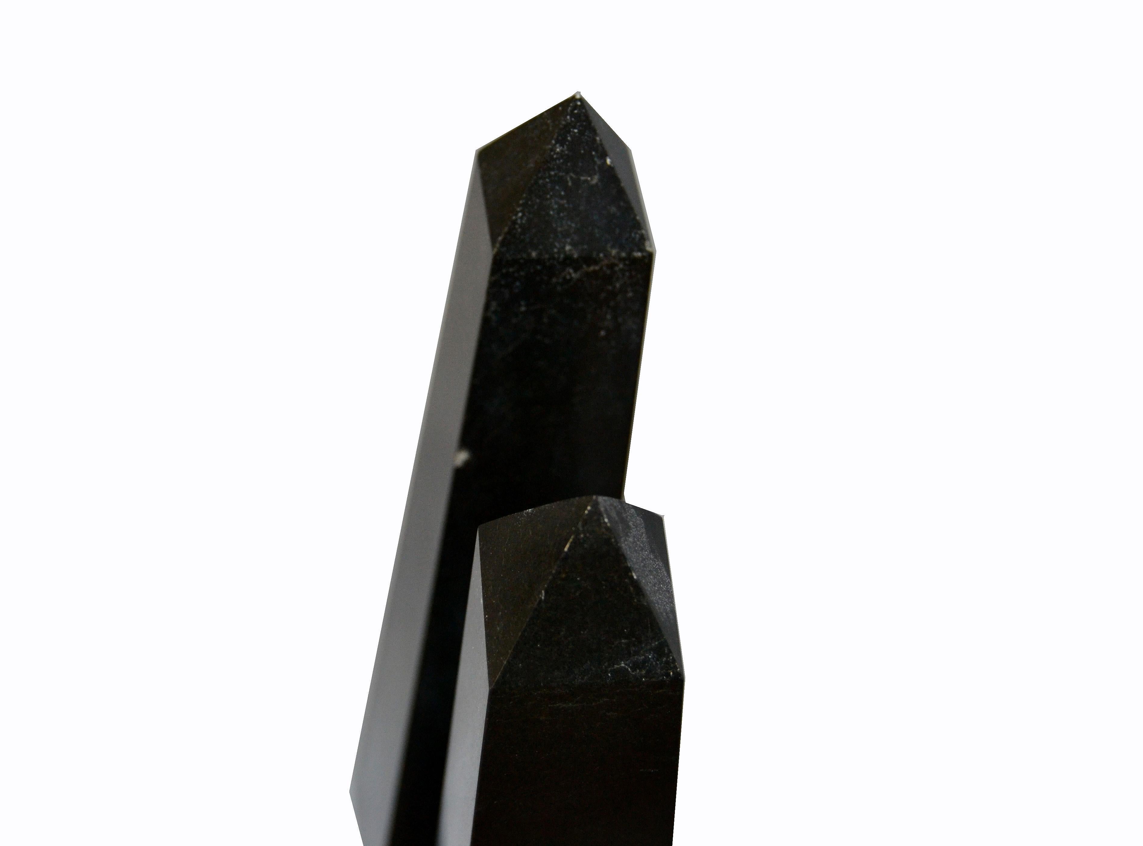 Pair of Mid-Century Modern Black Marble Obelisks 2