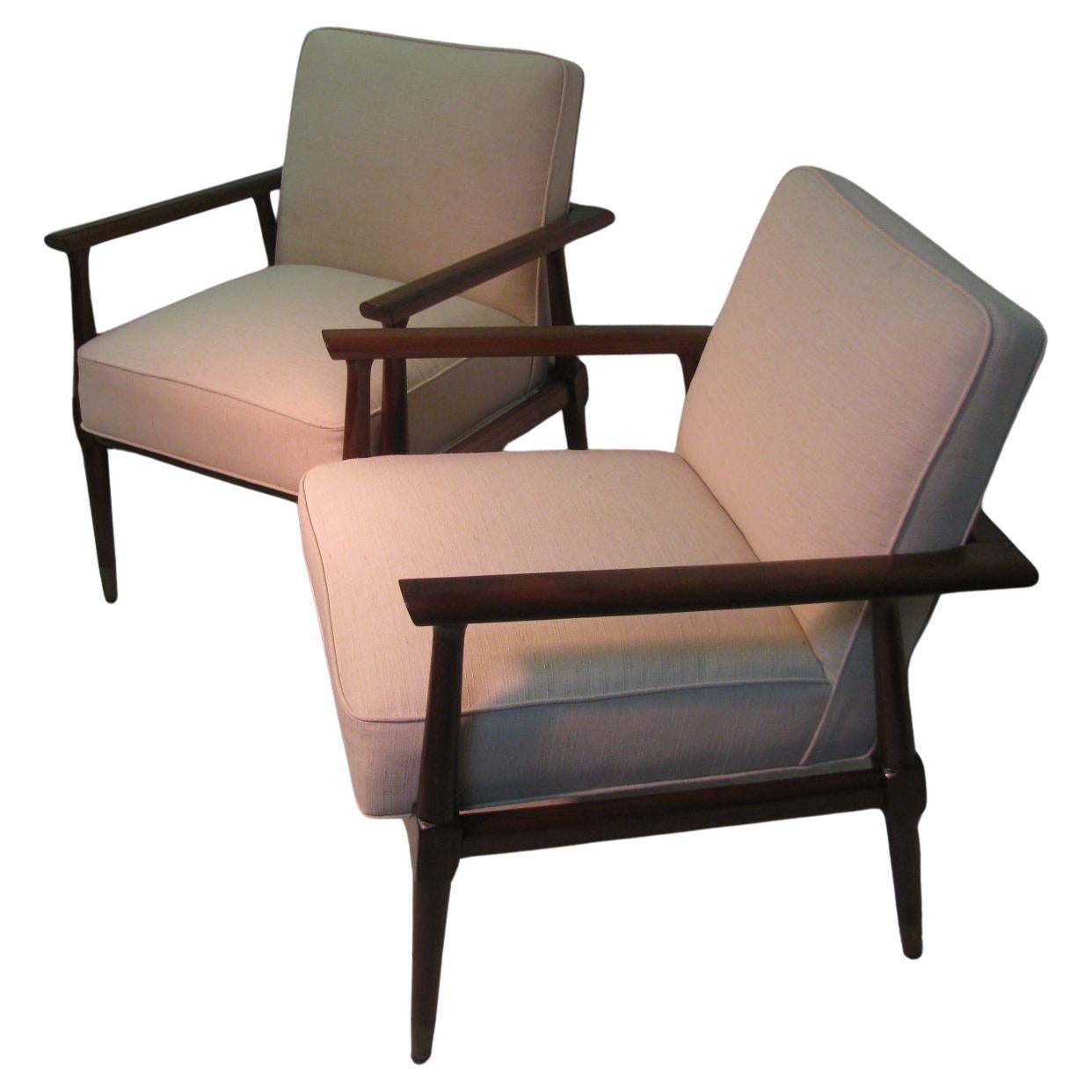 Noyer Paire de meubles modernes du milieu du siècle en noyer noir  Fauteuils de salon, 1957 en vente