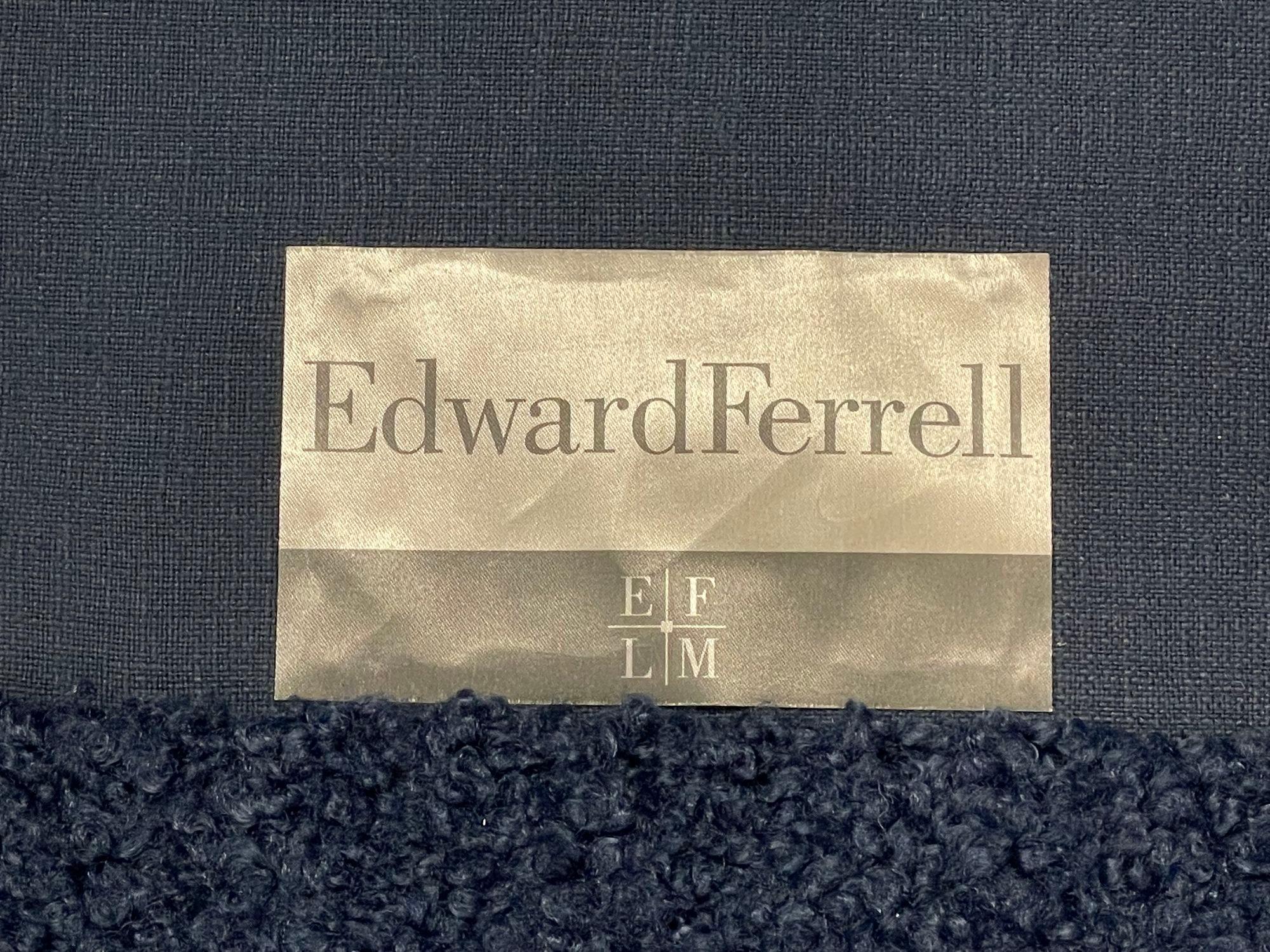 Pair of Mid-Century Modern Blue Boucle Swivel / Barrel Chairs, Edward Ferrell 4