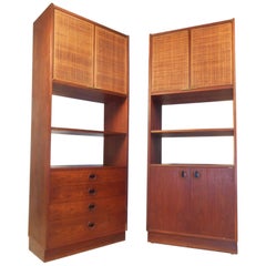 Vintage Pair of Mid-Century Modern Bookcases or Shelves