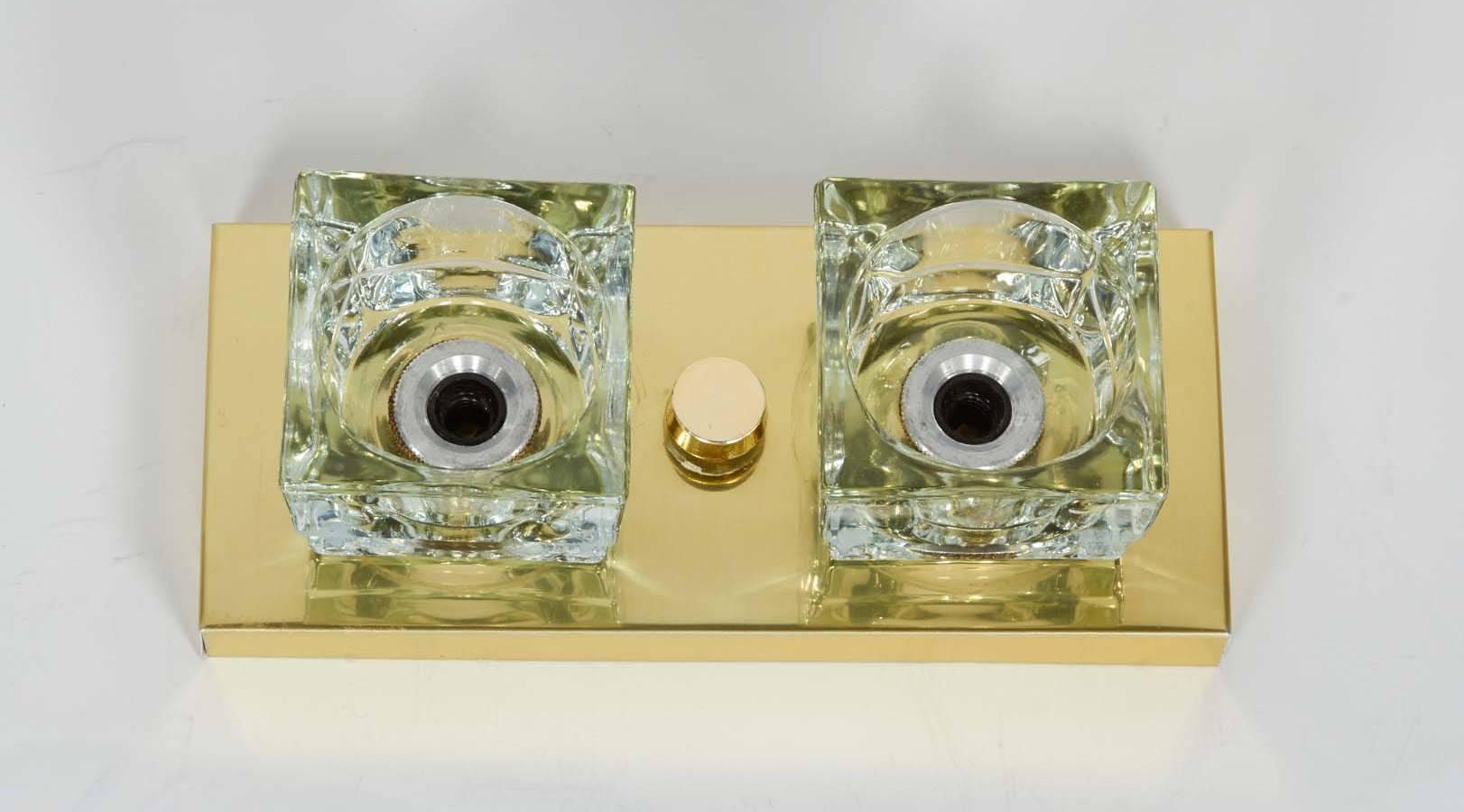 Pair of Mid-Century Modern Brass and Glass Sconces by Peill & Putzler 3