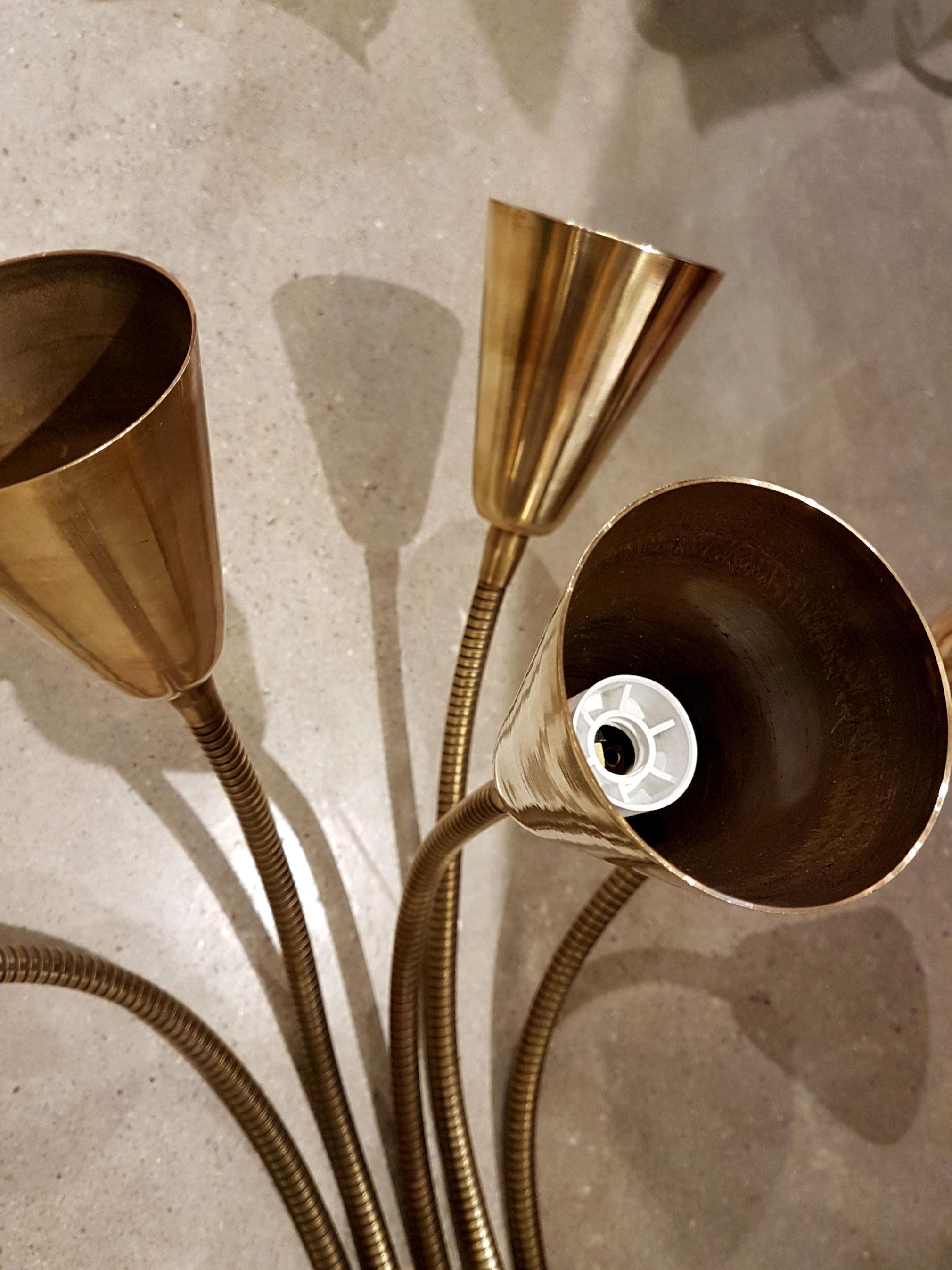 Pair of Mid-Century Modern Brass Articulated Sconces, by Sarfatti for Arteluce 14