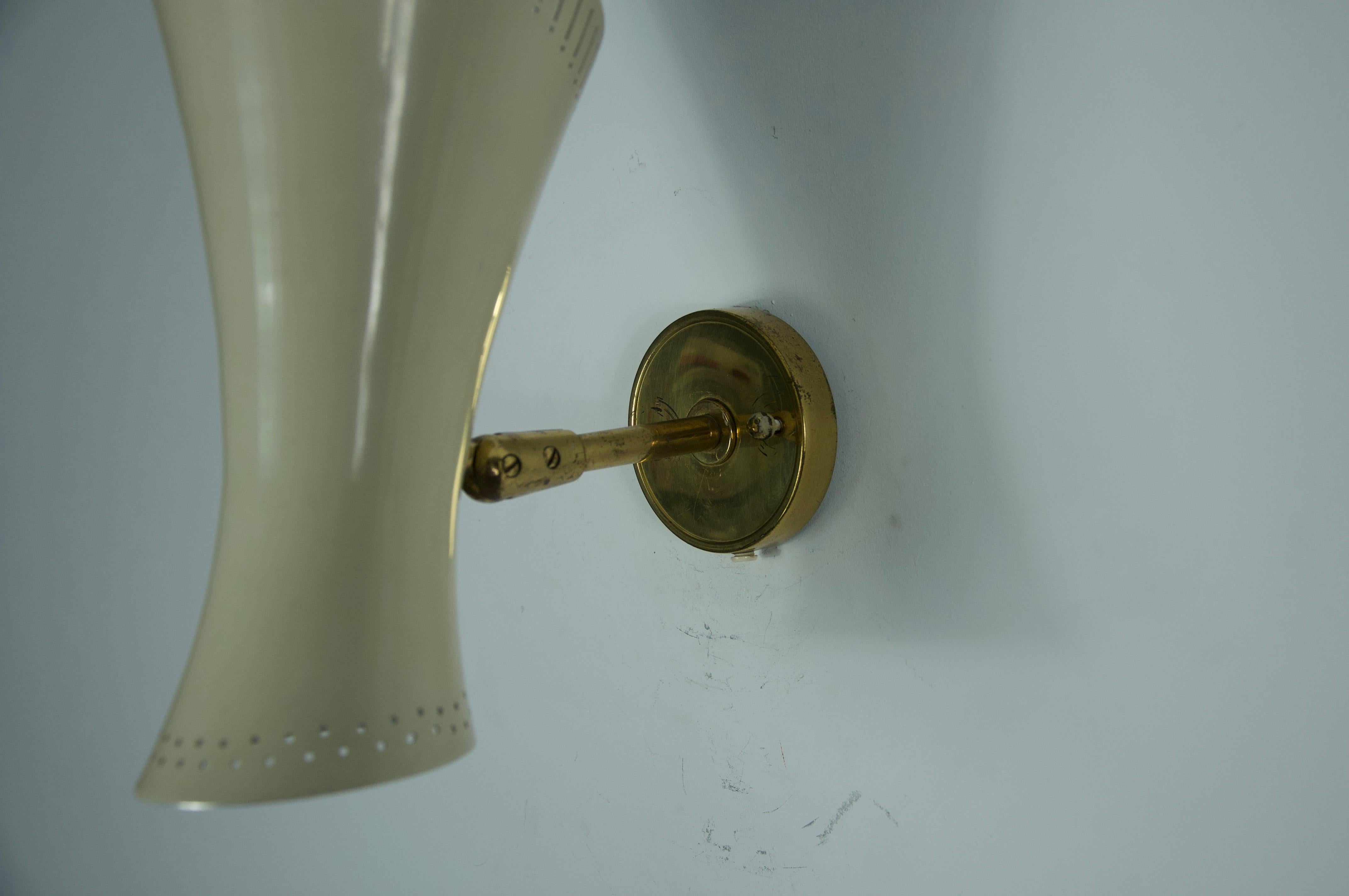 Coppia di lampade da parete Diabolo in ottone della modernità di metà secolo, Germania, anni '50 in vendita 11