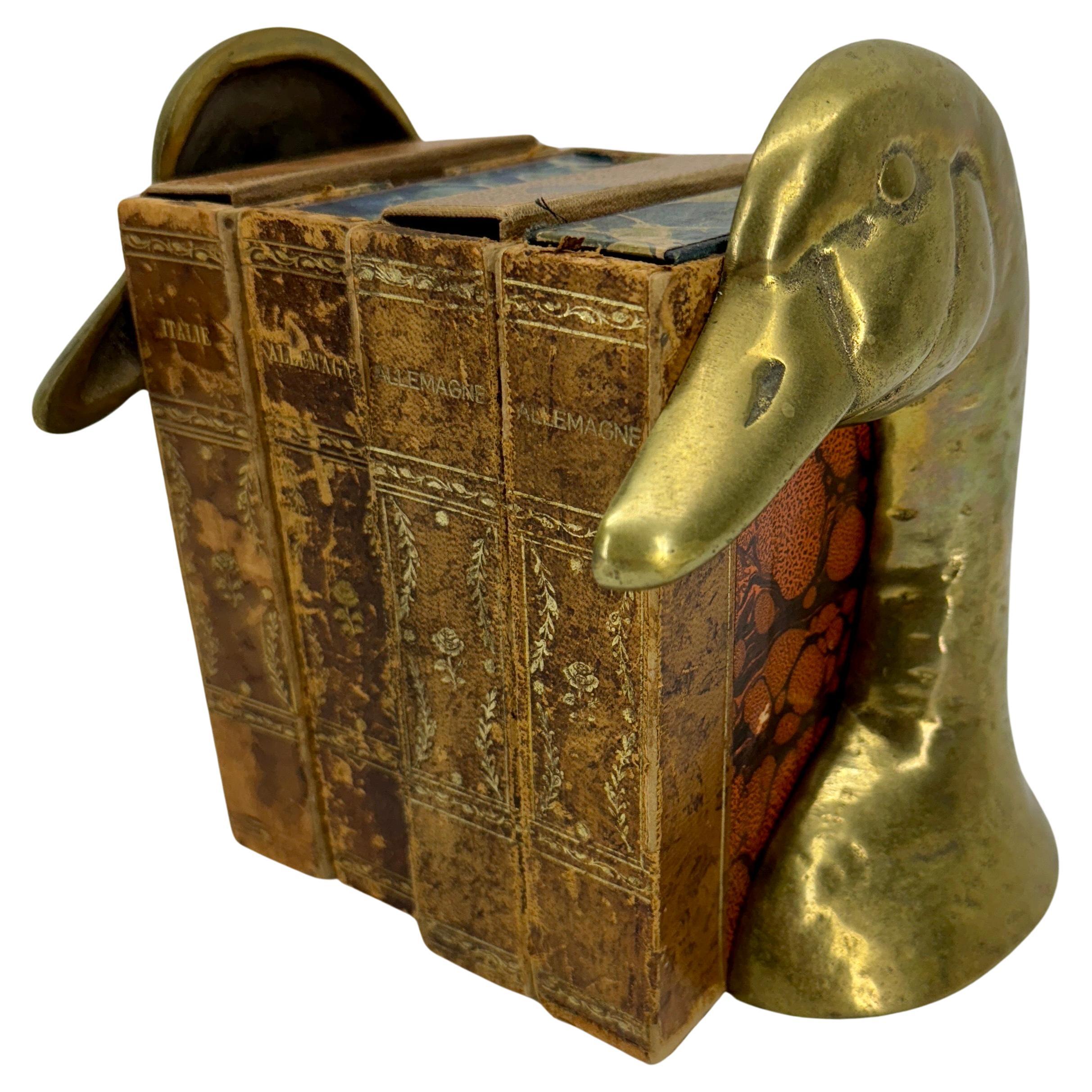 Pair of Mid-Century Modern Brass Duck Bookends For Sale 4