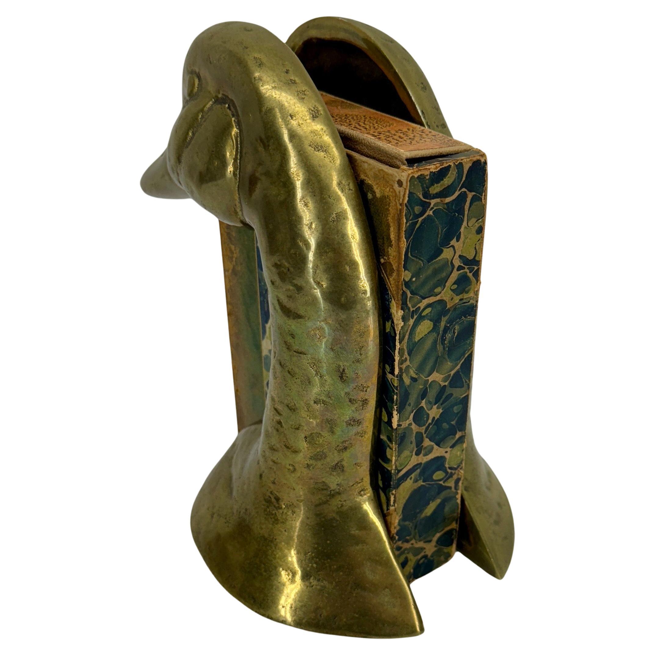 Pair of Mid-Century Modern Brass Duck Bookends For Sale 6