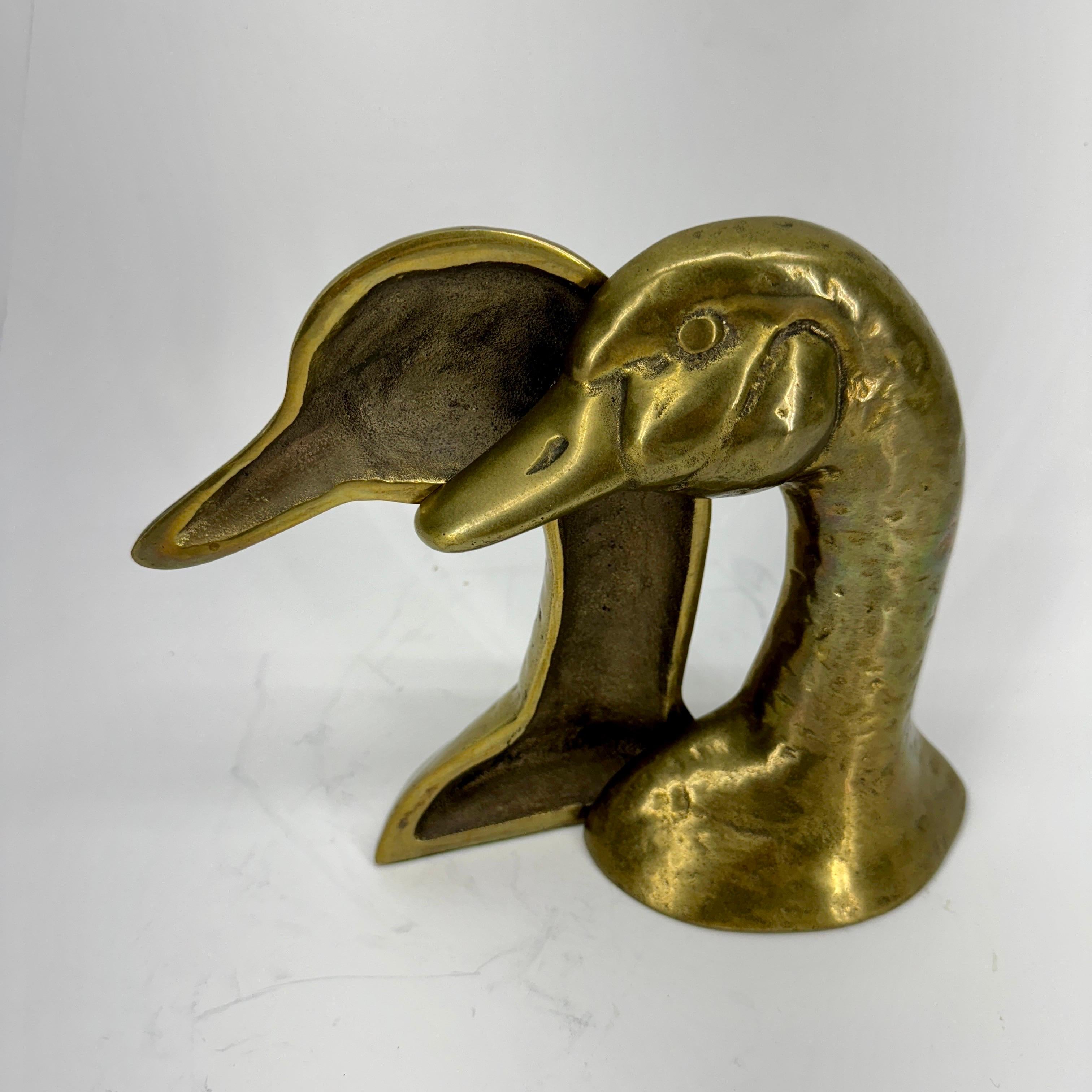 Pair of Mid-Century Modern Brass Duck Bookends For Sale 10