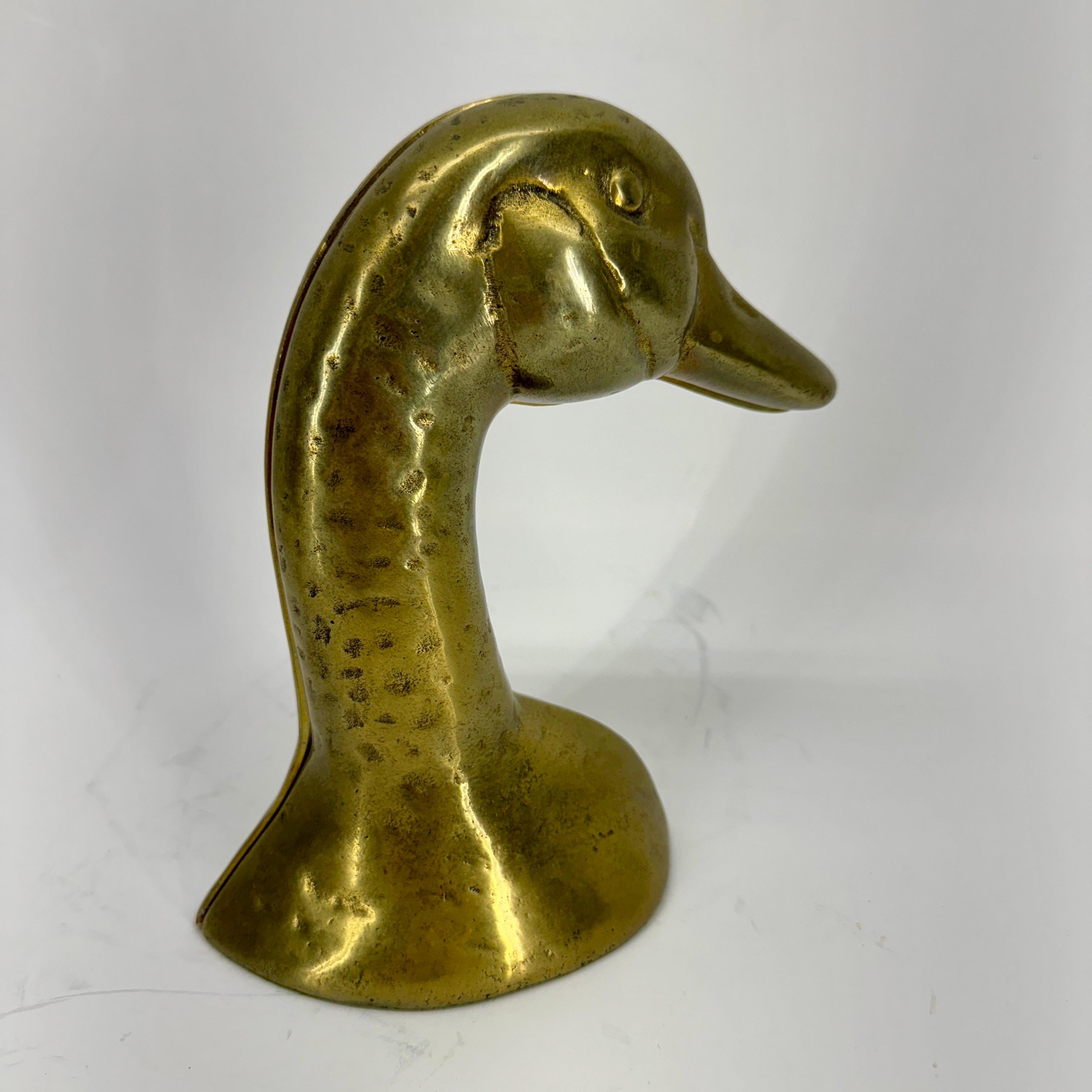 Pair of Mid-Century Modern Brass Duck Bookends For Sale 13