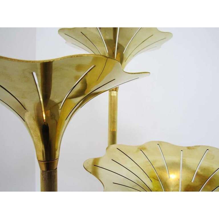Pair of Mid-Century Modern Brass Floor Lamps, Gabriella Crespi Style (Moderne der Mitte des Jahrhunderts)