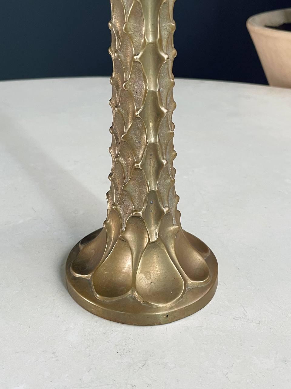 Pair of Mid-Century Modern Brass Palm Tree Candle Holders 4