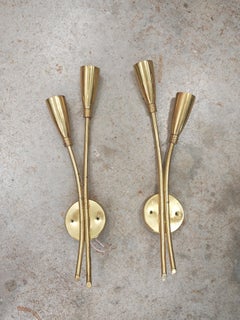 Pair of Mid Century Modern Brass Sconces attr. to Arredoluce, Italy 1950s
