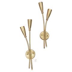 Pair of Mid Century Modern Brass Sconces attr. to Arredoluce, Italy 1950s