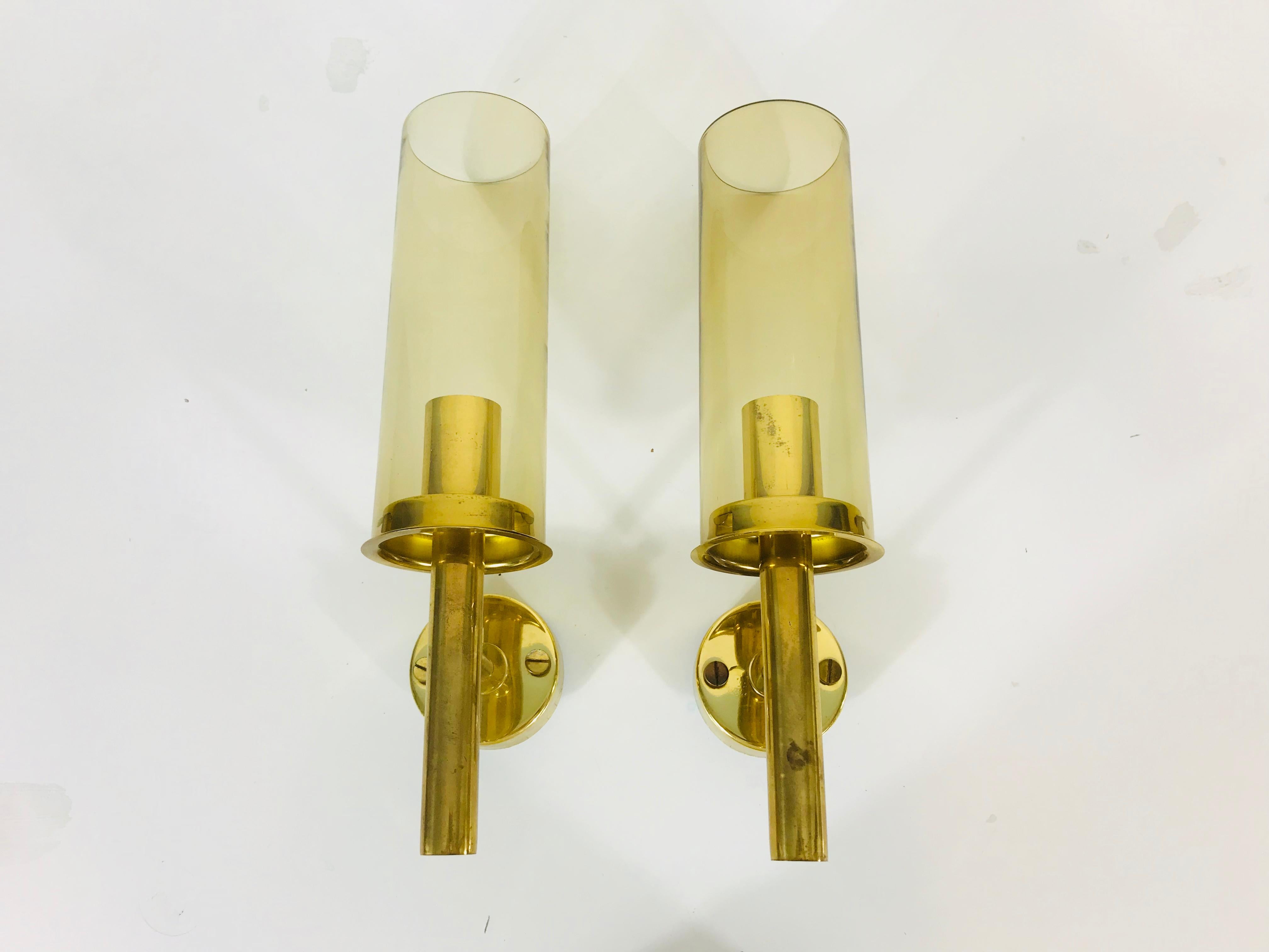 Pair of Mid-Century Modern Brass Sconces by Hans-Agne Jakobsson, Sweden, 1960s 4