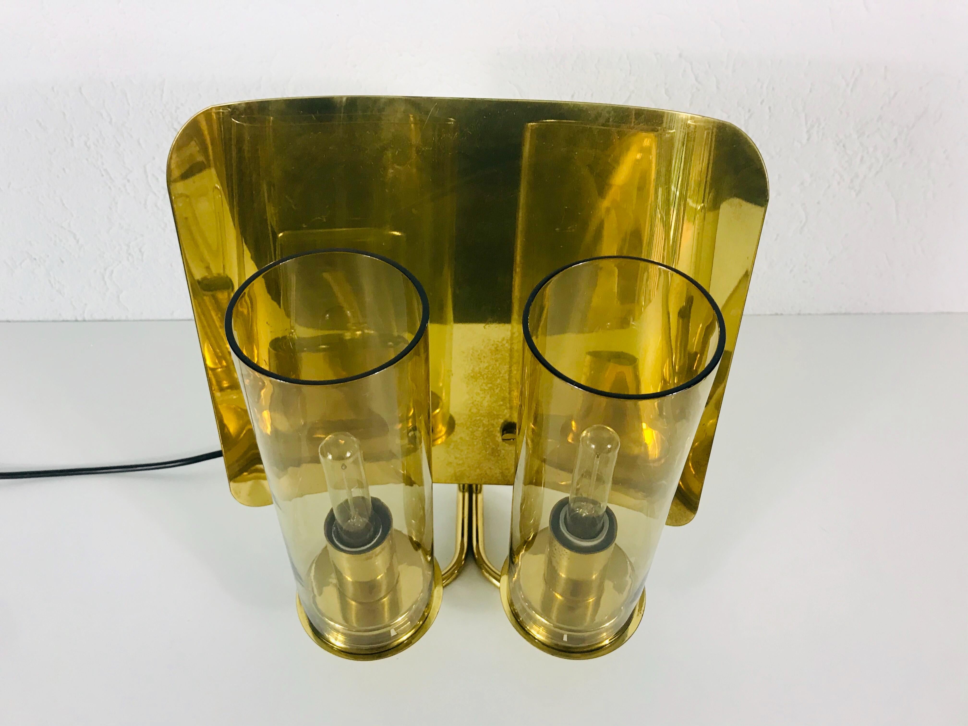 Pair of Mid-Century Modern Brass Sconces by Hans-Agne Jakobsson, Sweden, 1960s In Good Condition In Hagenbach, DE