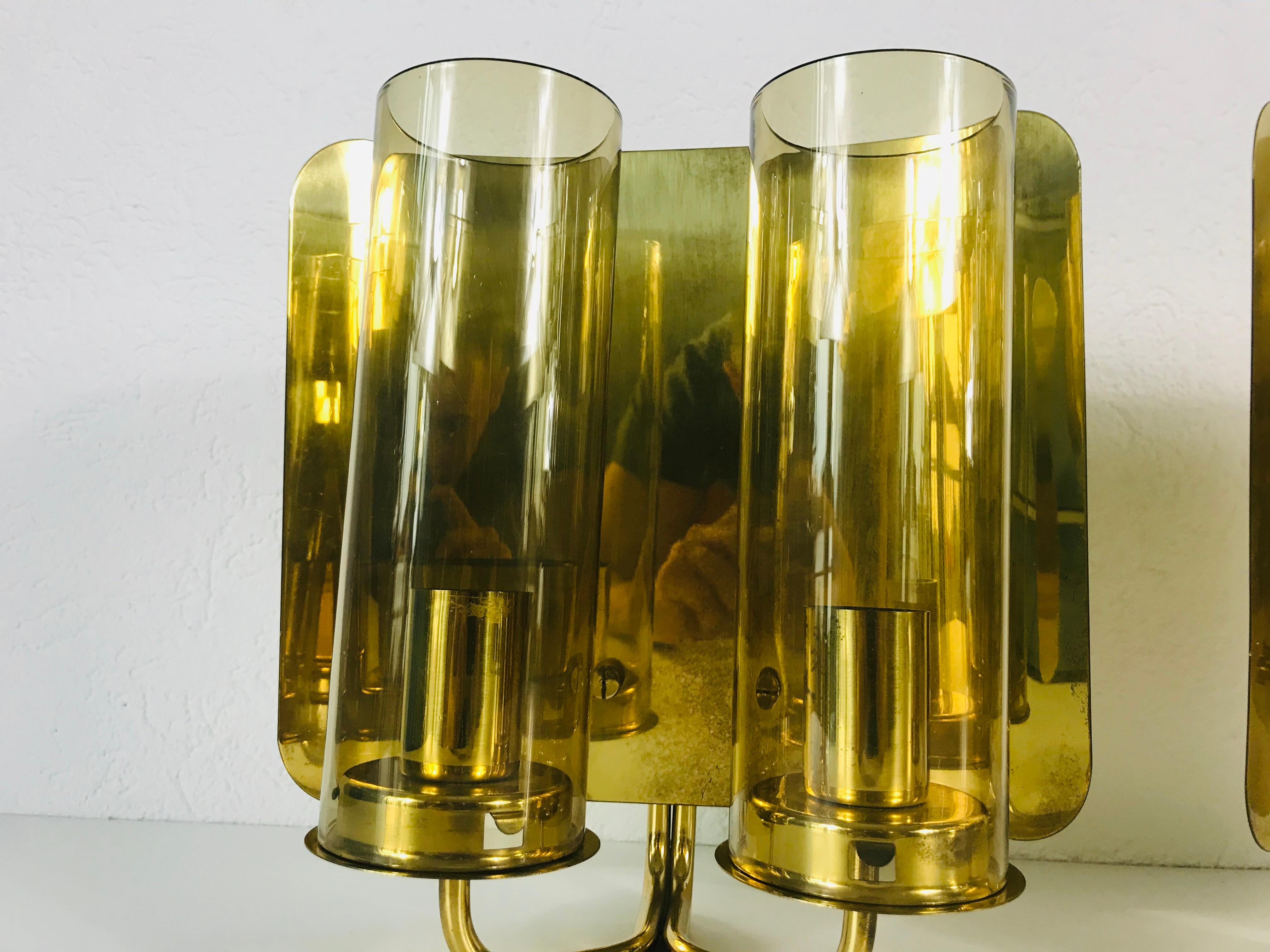 Pair of Mid-Century Modern Brass Sconces by Hans-Agne Jakobsson, Sweden, 1960s 3