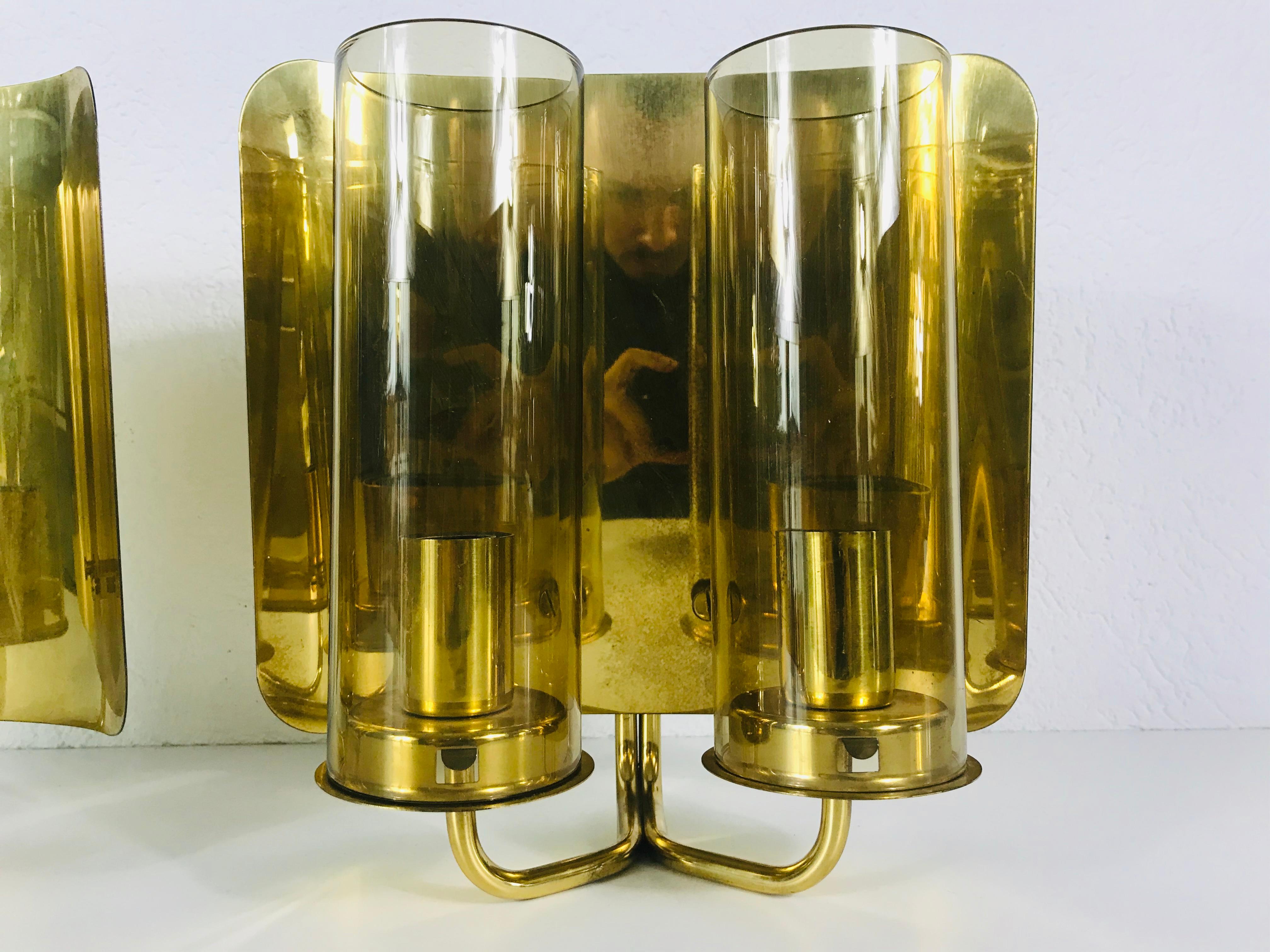 Pair of Mid-Century Modern Brass Sconces by Hans-Agne Jakobsson, Sweden, 1960s 4