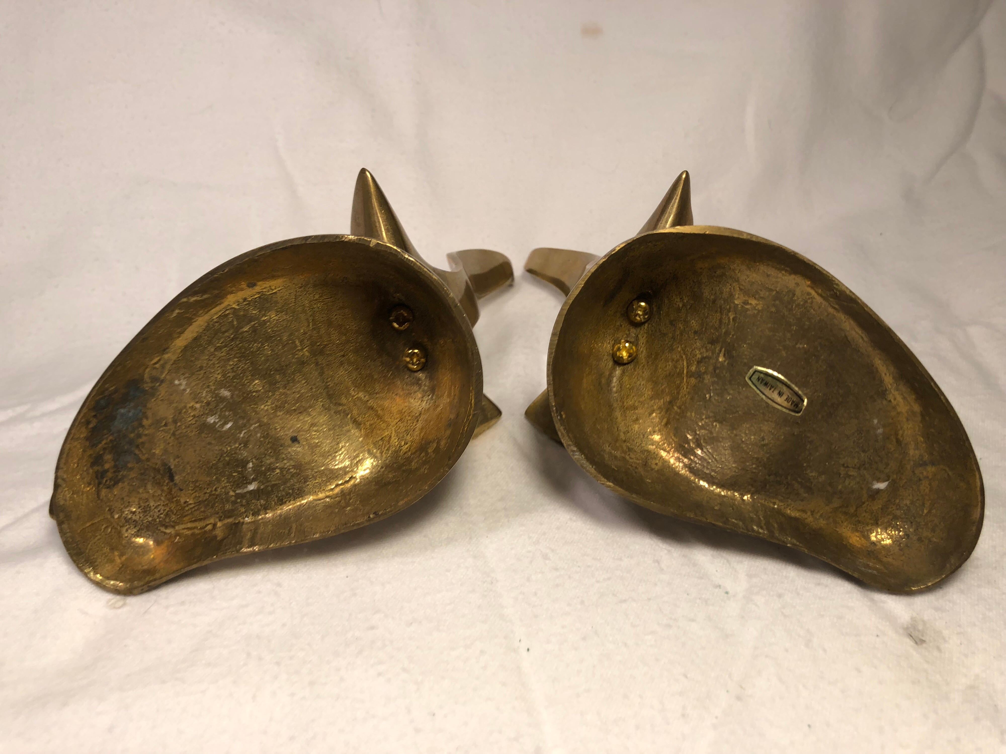 Pair of Mid-Century Modern Brass Seagull Bookends 4