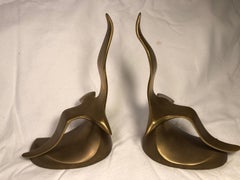 Pair of Mid-Century Modern Brass Seagull Bookends