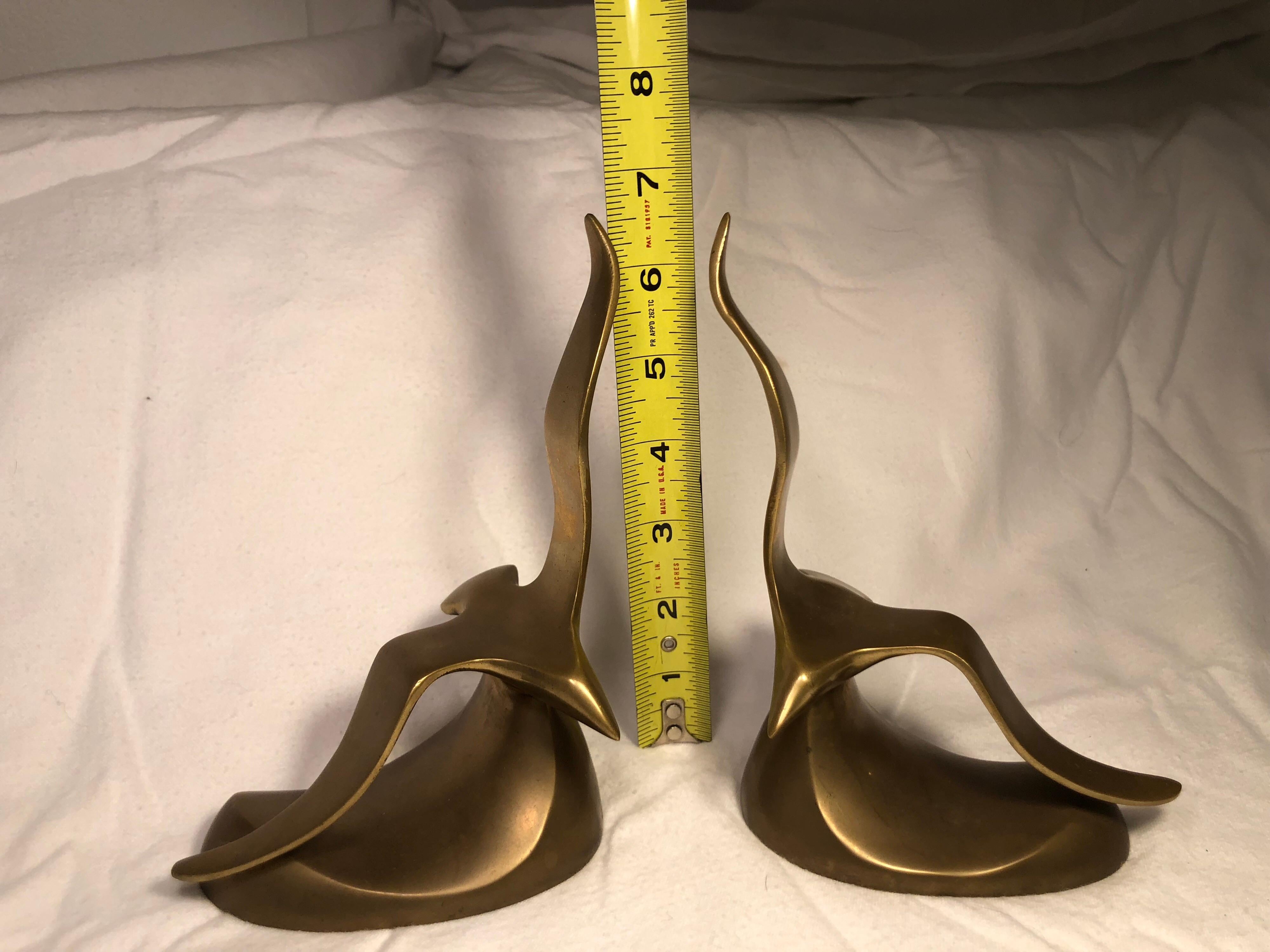 Unknown Pair of Mid-Century Modern Brass Seagull Bookends